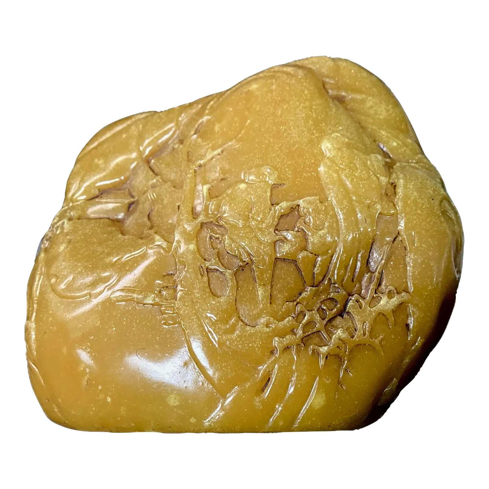 Finely Carved Chinese Landscape and Figure Mustard Colored Soapstone (1 of 5)