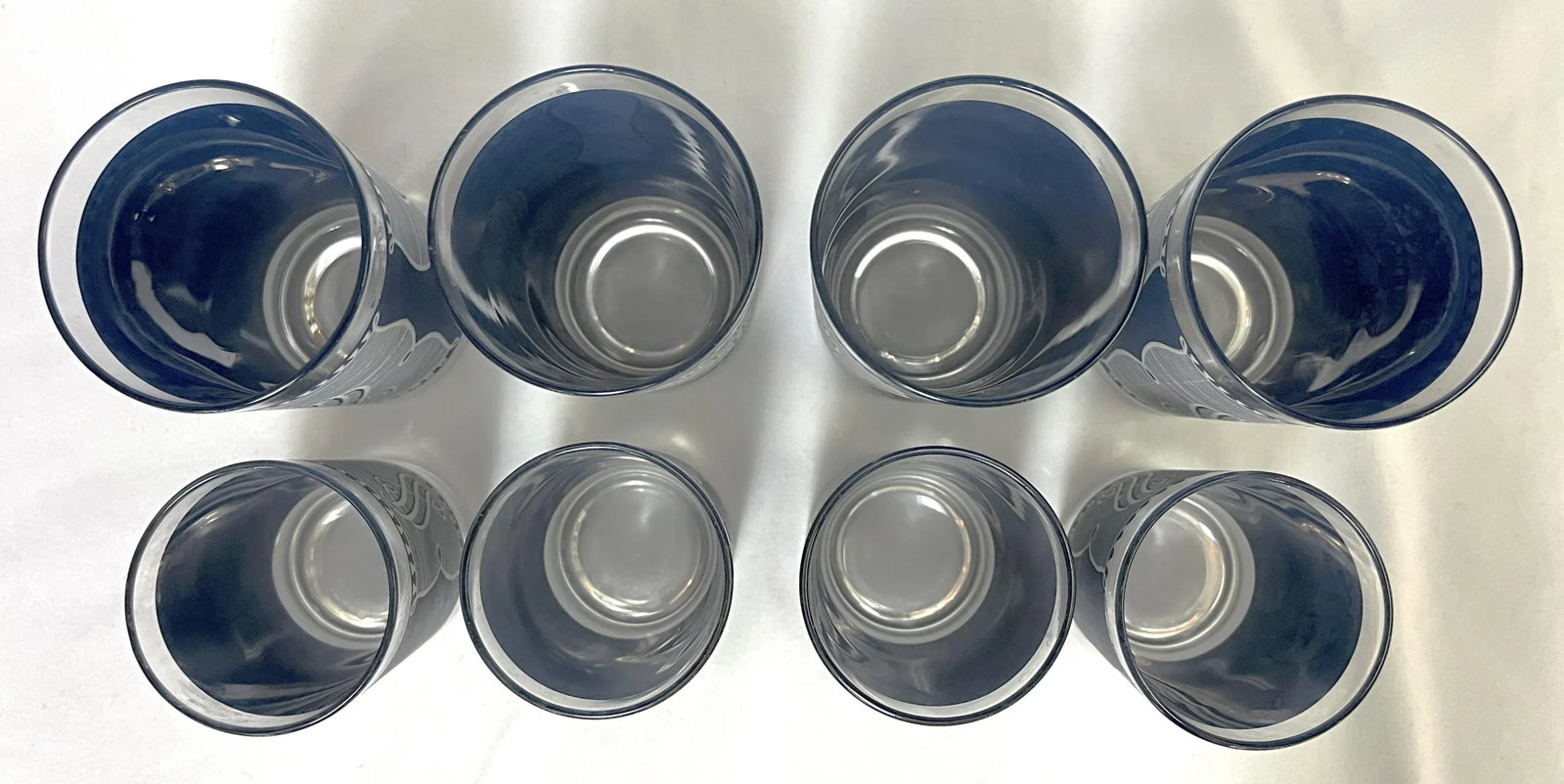 Mid Century Corinthian Blue Glassware Set- Set of 8 - 11