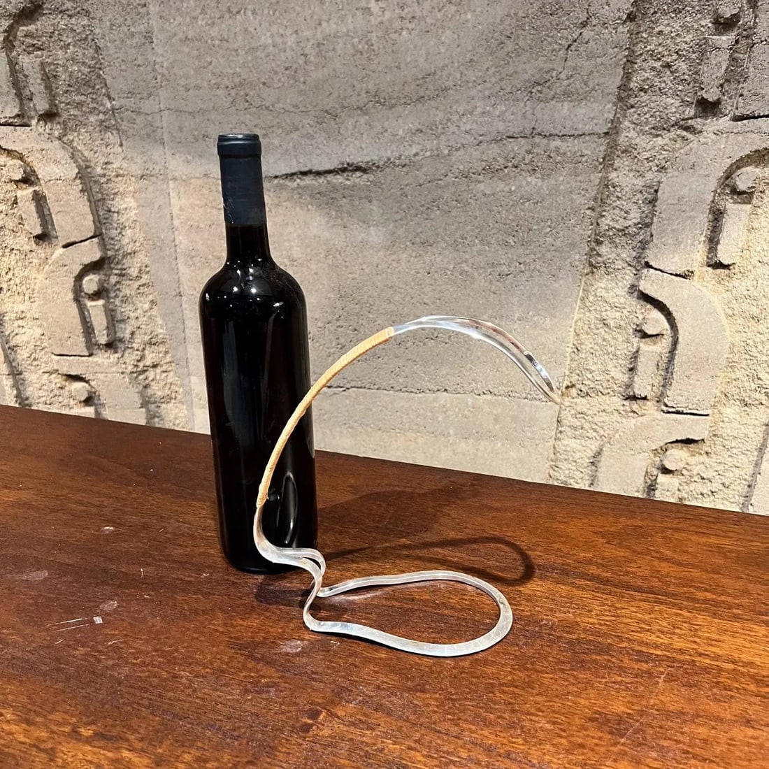 Sculptural Silver Plate Wine Holder by Eisenberg Lozano, 1960s - 8