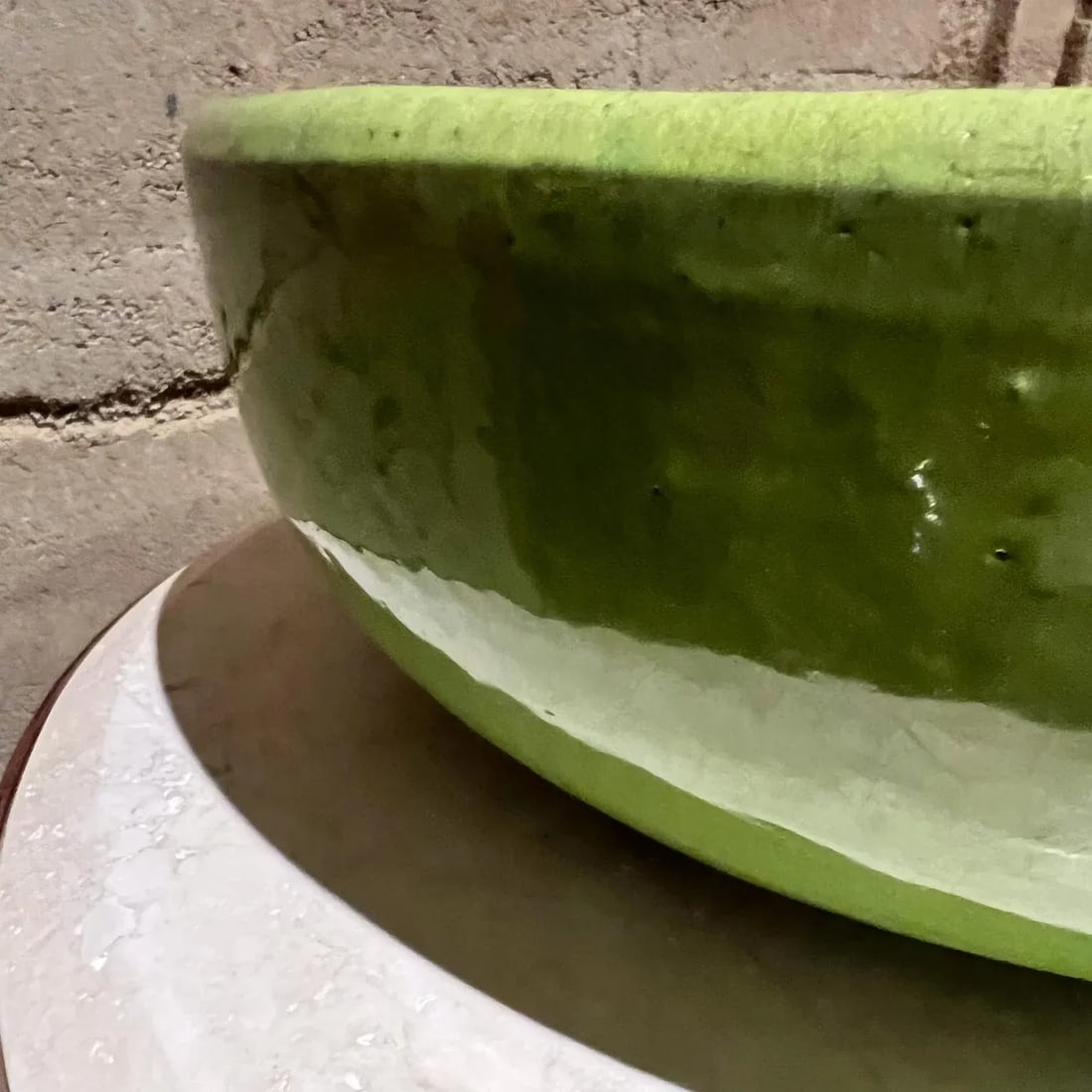 Mid-Century Mod Style Gainey Glazed Art Pottery Architectural Green Planter Pot - 2