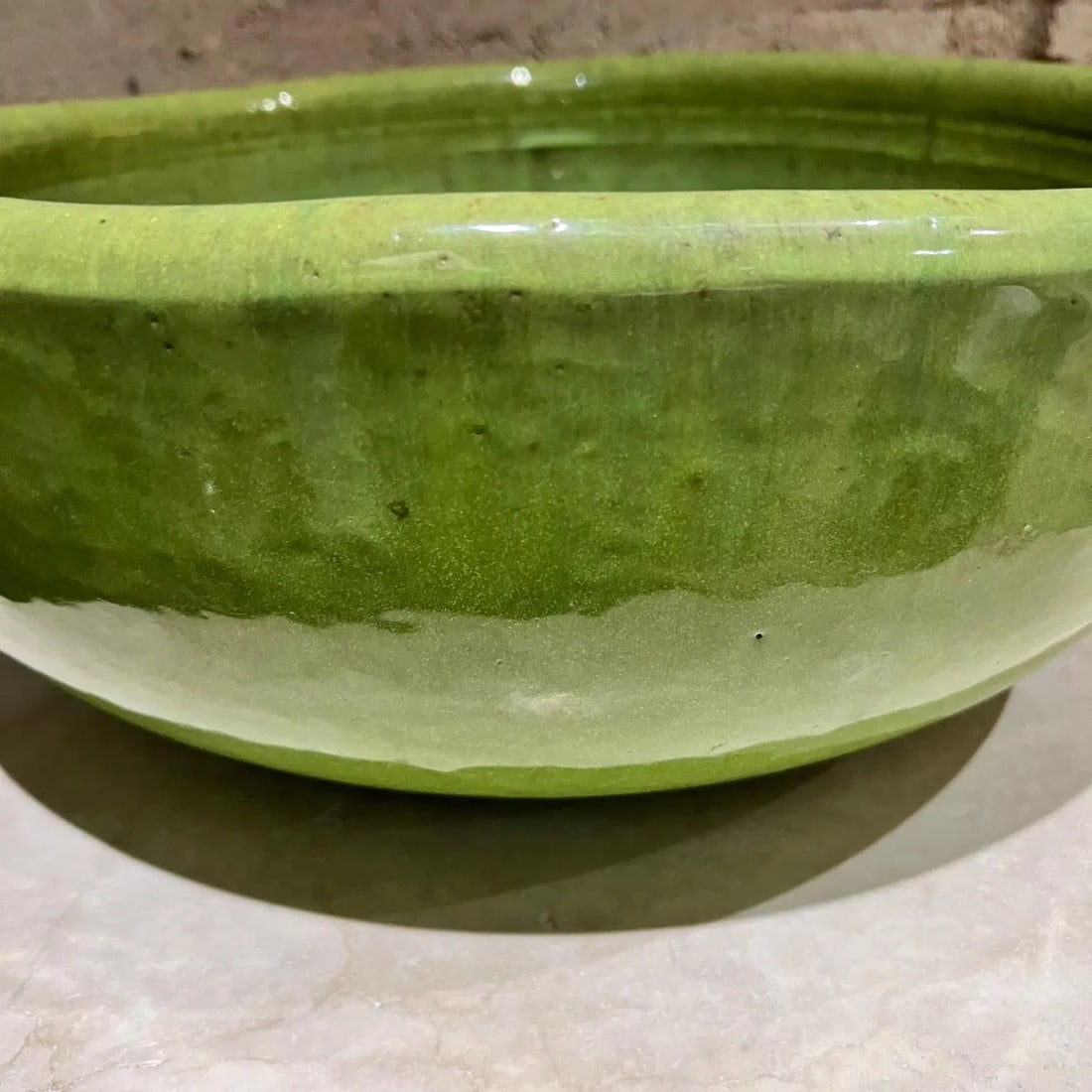 Mid-Century Mod Style Gainey Glazed Art Pottery Architectural Green Planter Pot - 3