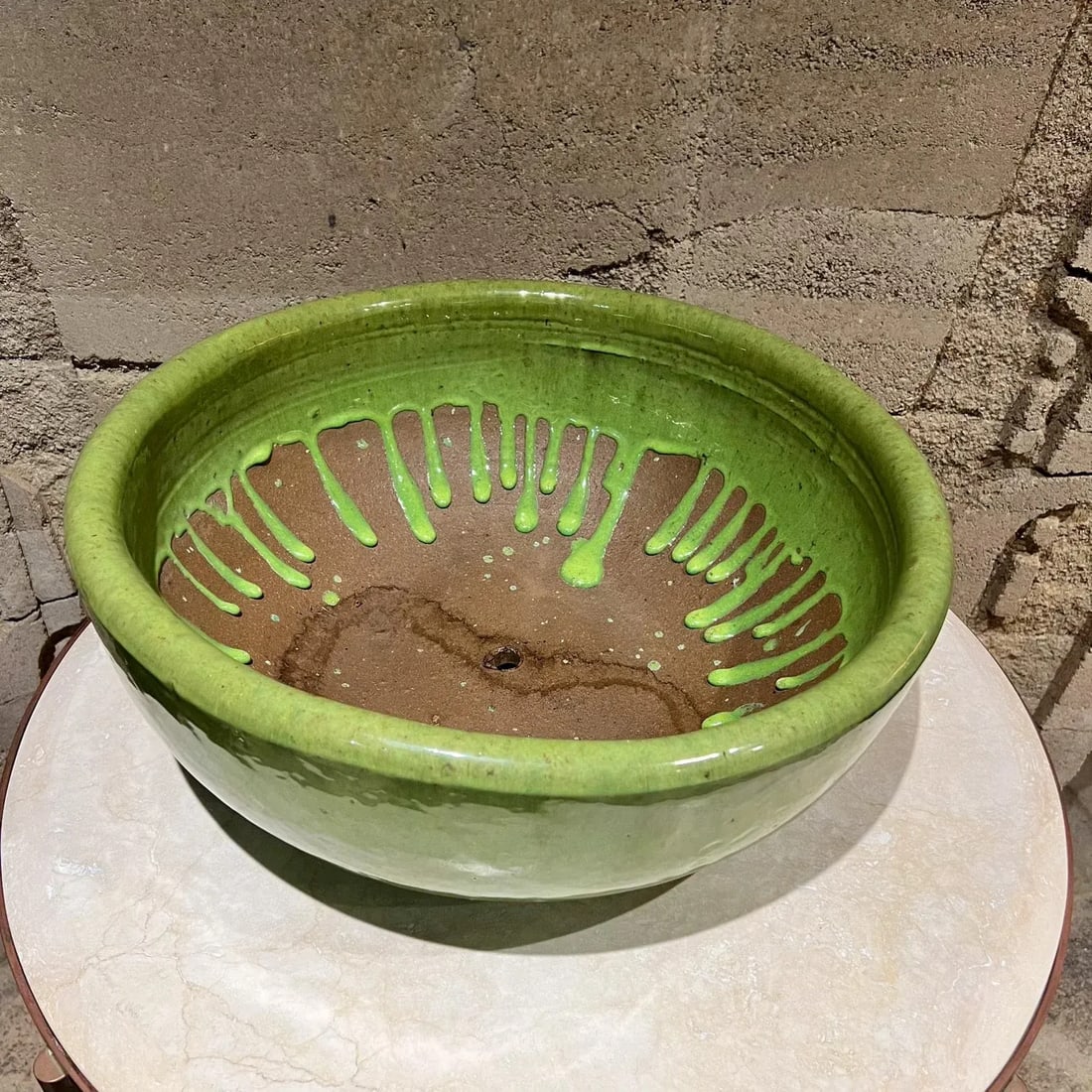 Mid-Century Mod Style Gainey Glazed Art Pottery Architectural Green Planter Pot - 6