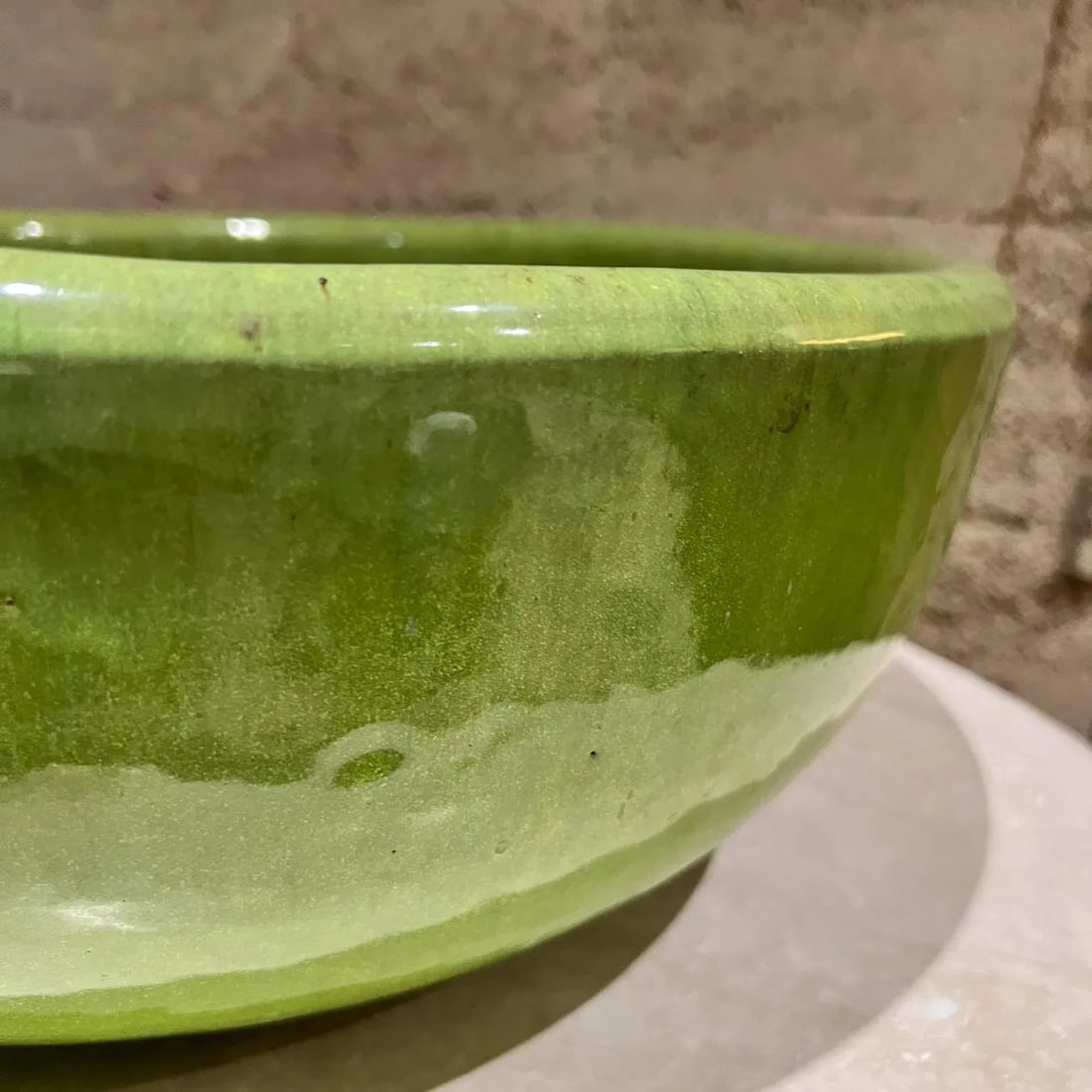 Mid-Century Mod Style Gainey Glazed Art Pottery Architectural Green Planter Pot - 8