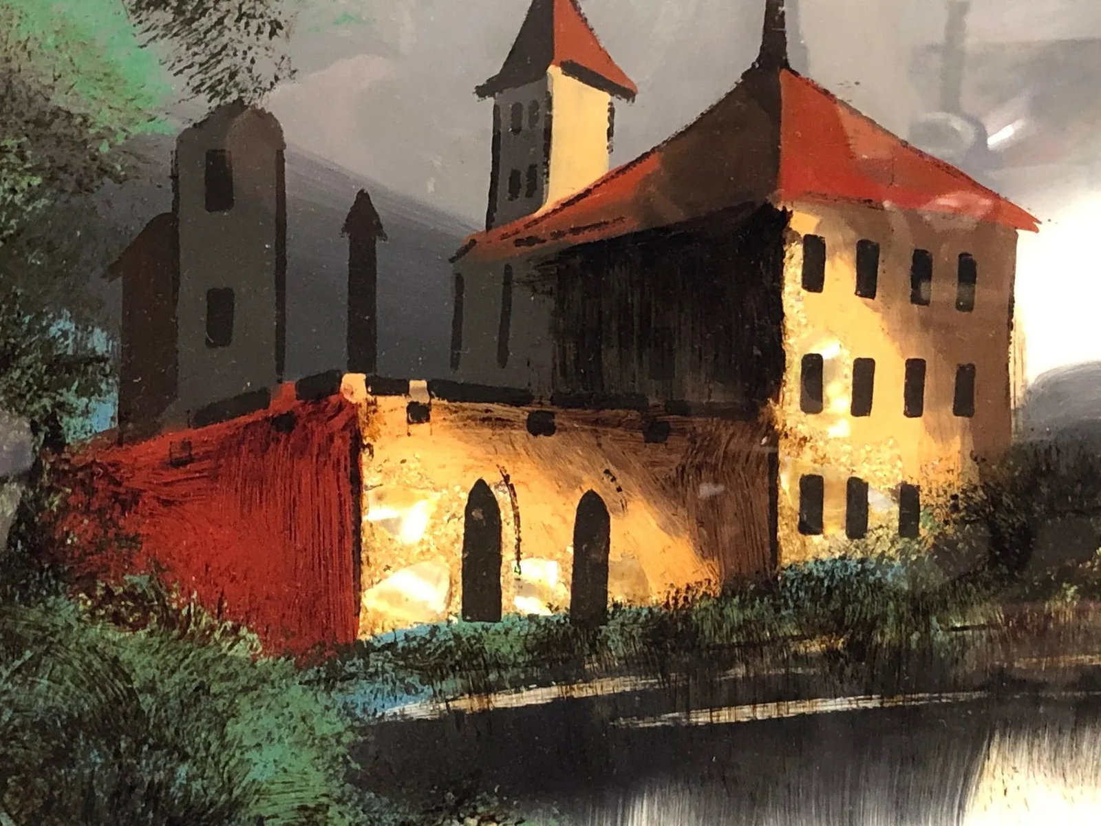 Antique Original Painting on Glass - 3