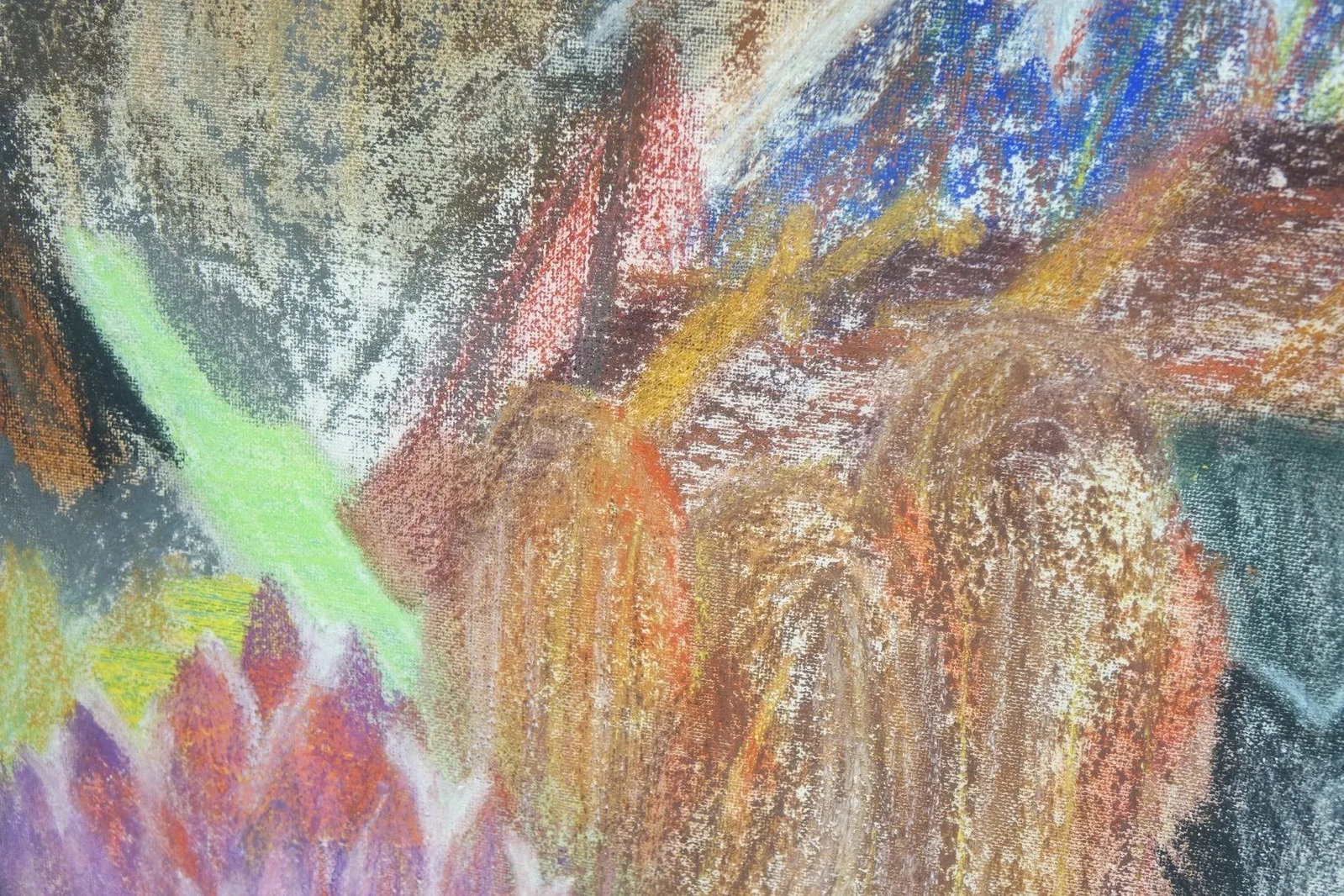 Erosion in Color - Mid 20th Century Abstract Original Pastel on Board Signed, Framed - 4