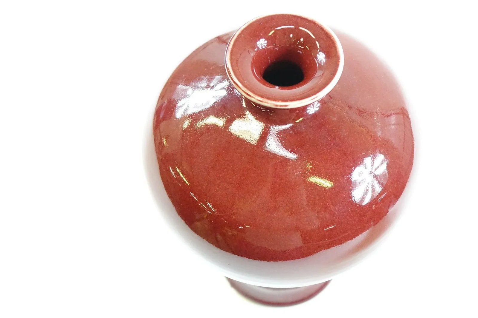 Antique Chinese Oxe Blood Porcelain Vases - A Pair - 4
