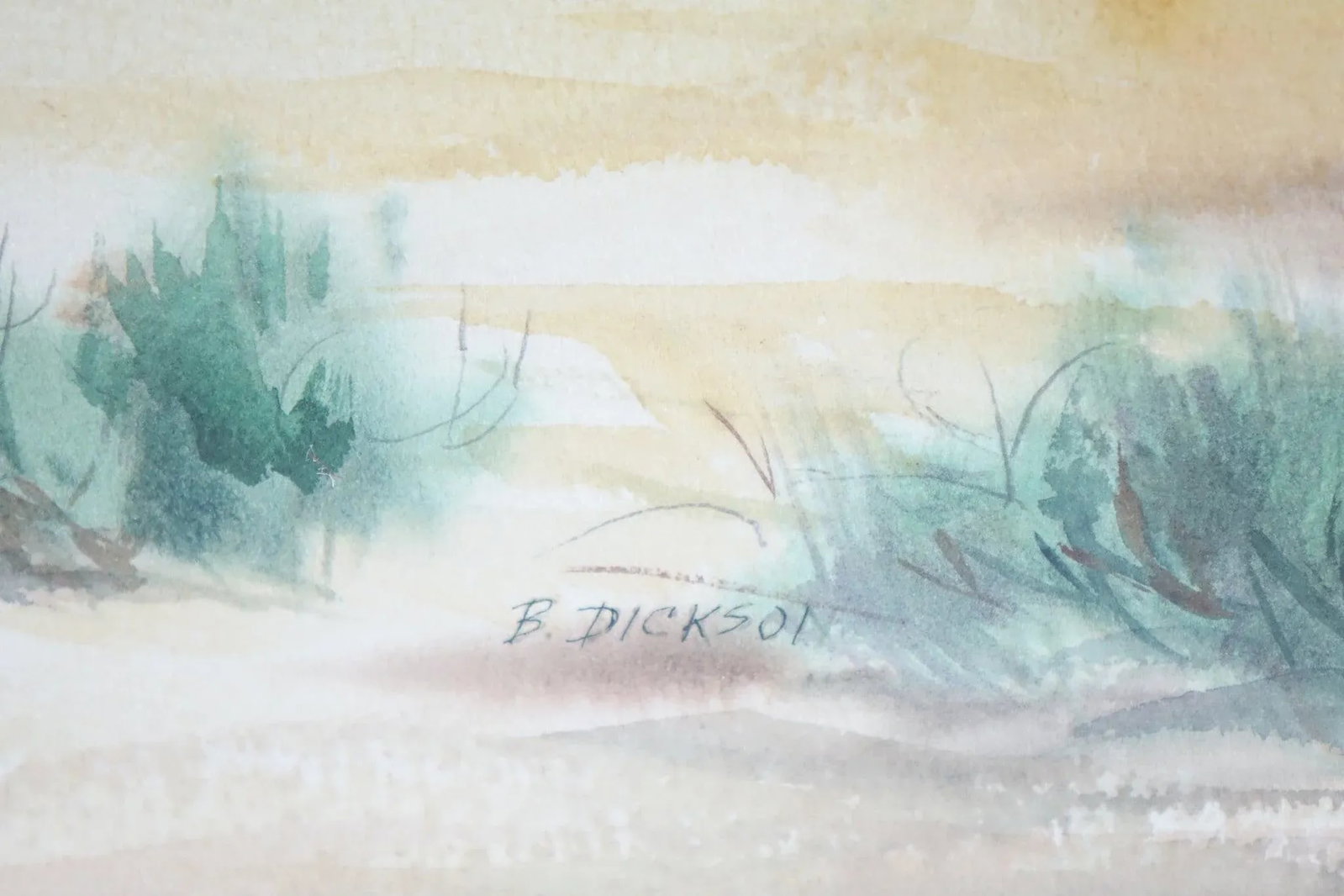 Desert Daylight Journey - Mid 20th Century Original Watercolor on Paper Signed, Framed - 4