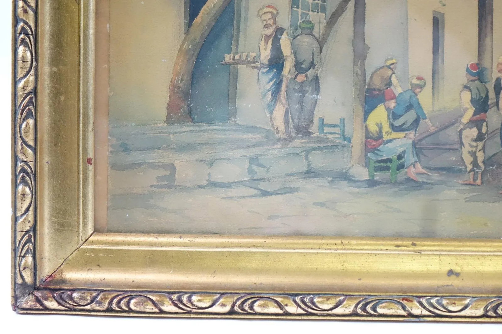 Men of the Midday Sun - Mid 20th Century Original Watercolor on Paper Signed, Framed - 6