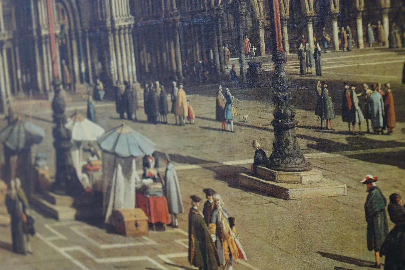 Mid 20th Century Plaza San Marco Reproduction Print of Original Oil Painting on Canvas by Giovani Ca - 6
