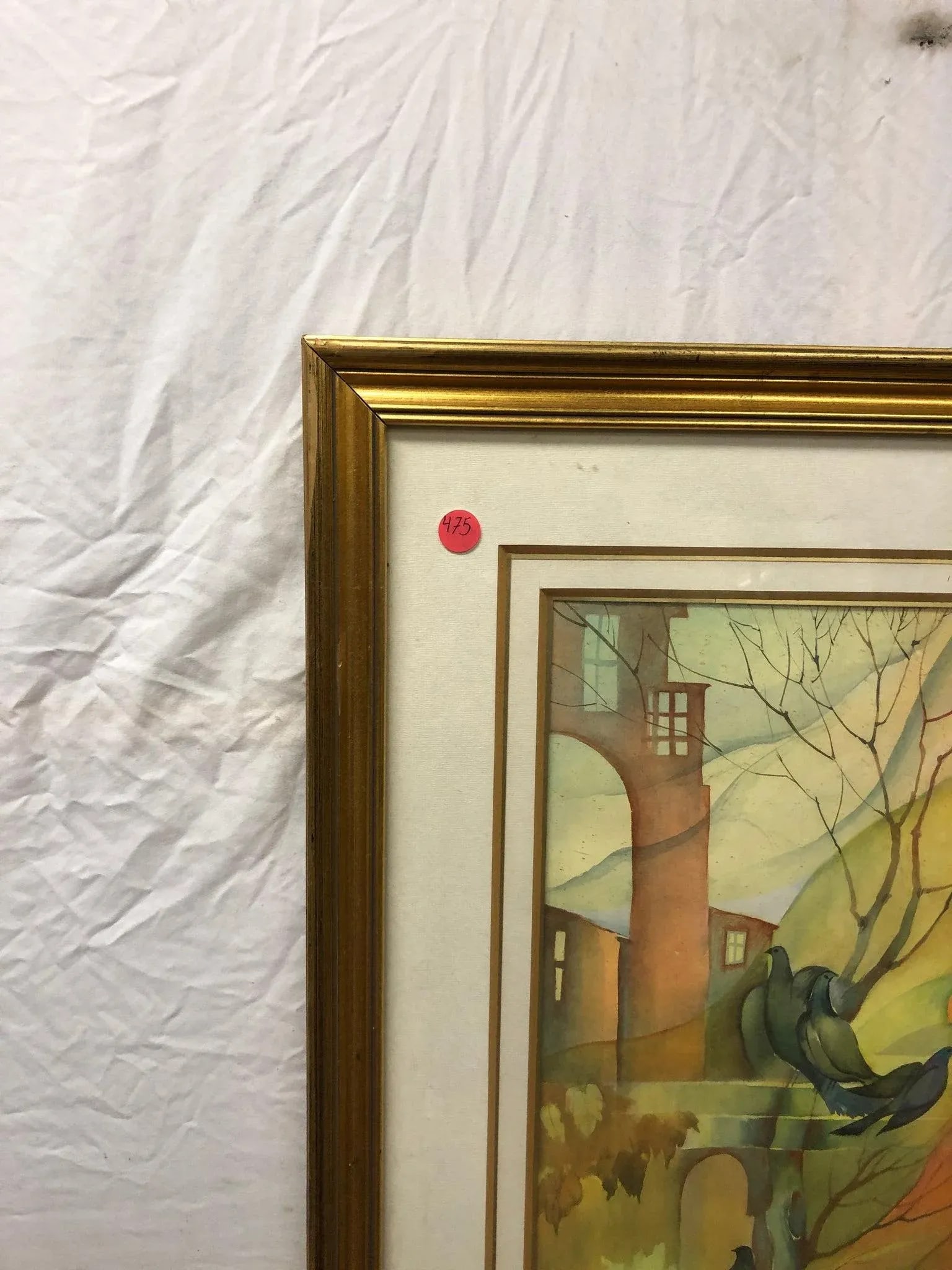 Listening to the Light - Late 20th Century Woman and the Birds Original Watercolor Signed, Framed - 4
