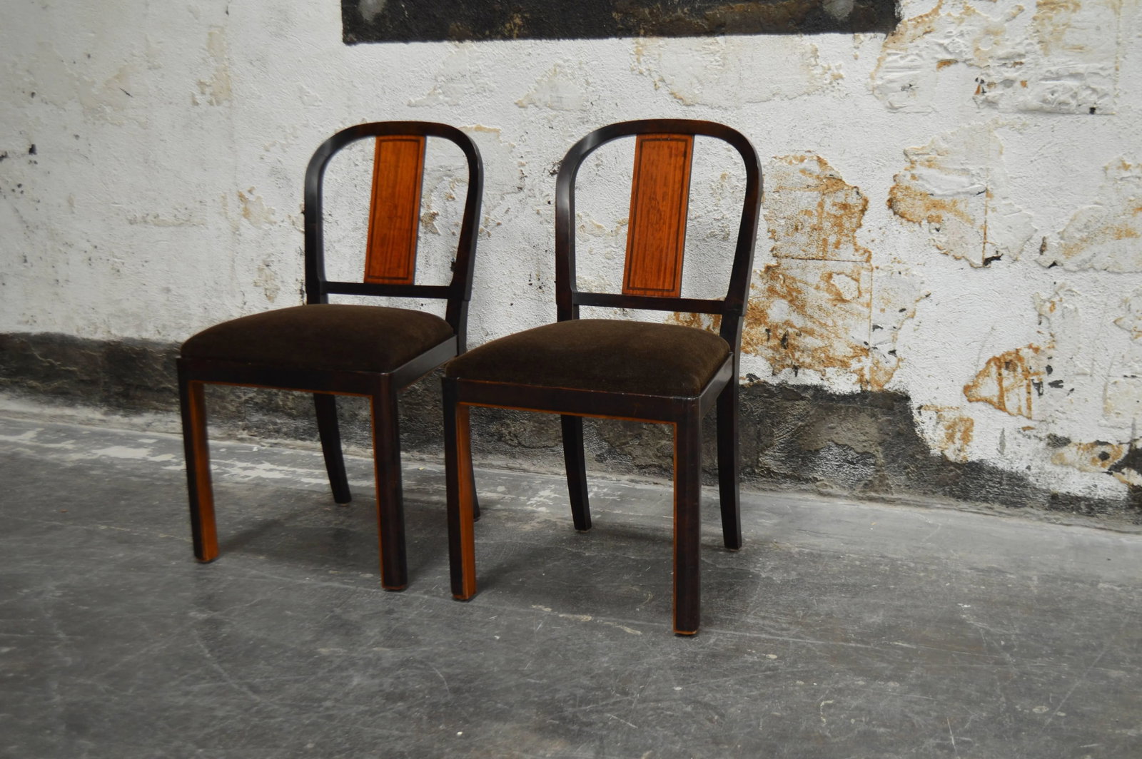 Carl Malmsten Swedish Grace Inlaid Side Chairs - a Pair - 7