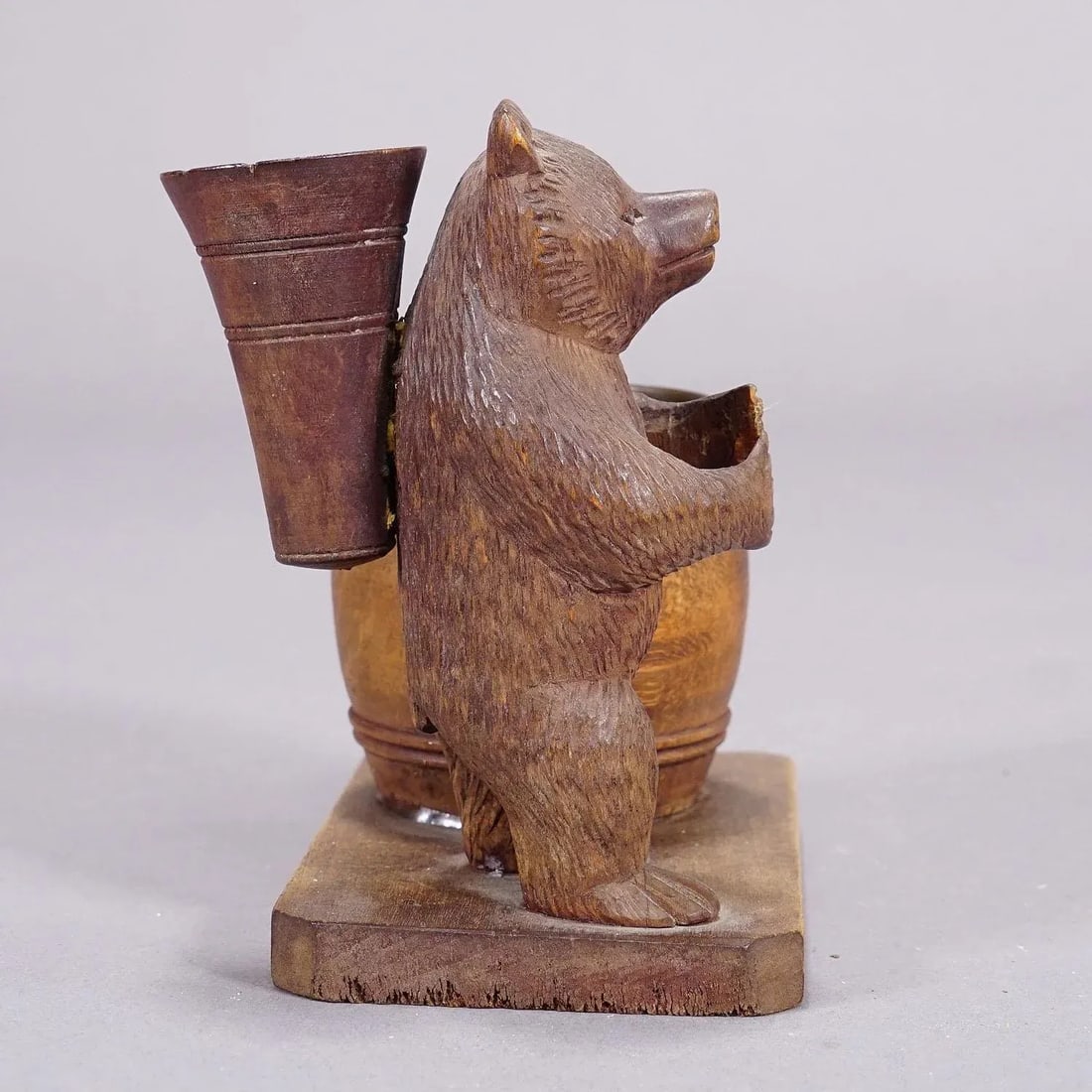 A Wooden Carved Black Forest Bear Desk Set ca. 1920s - 3