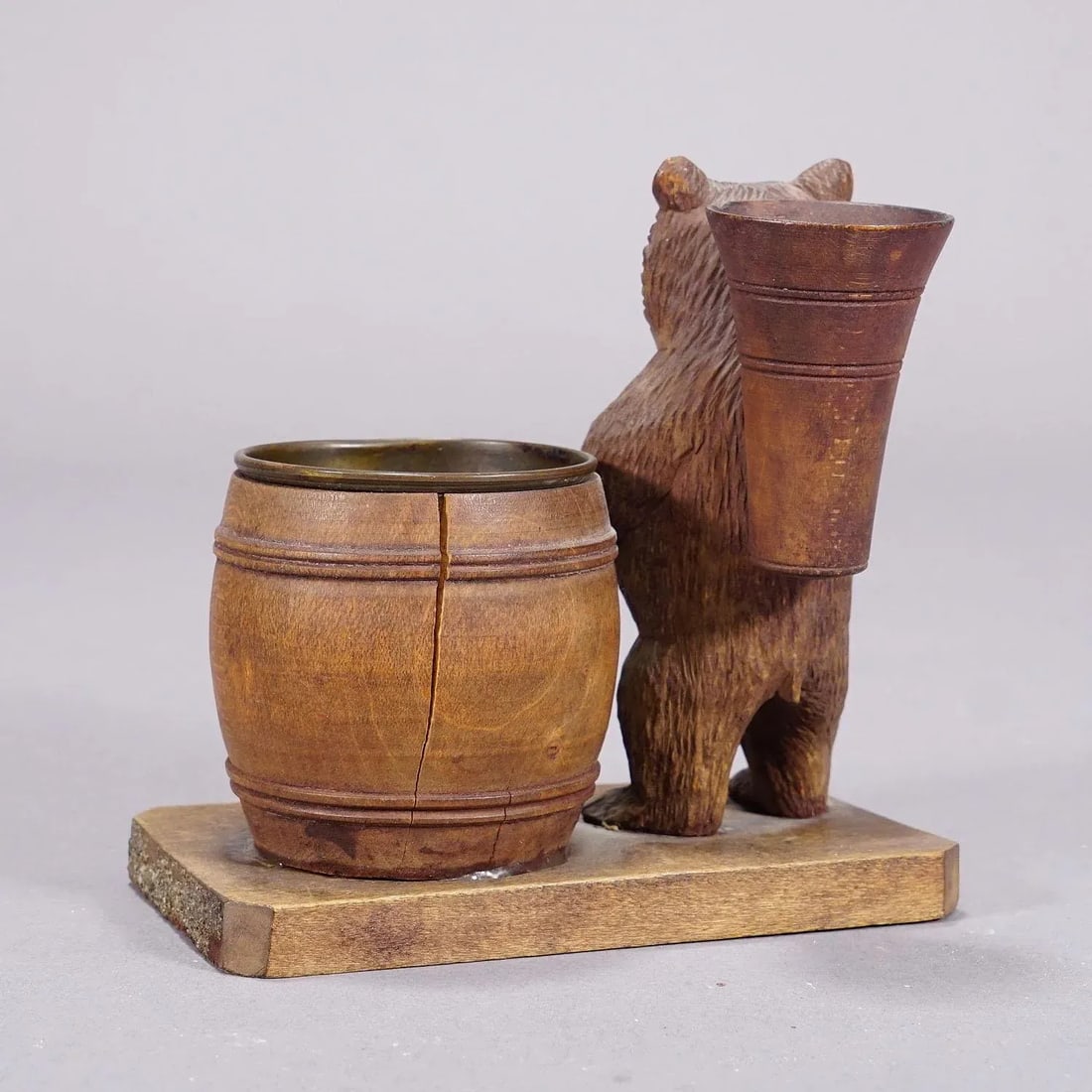 A Wooden Carved Black Forest Bear Desk Set ca. 1920s - 6