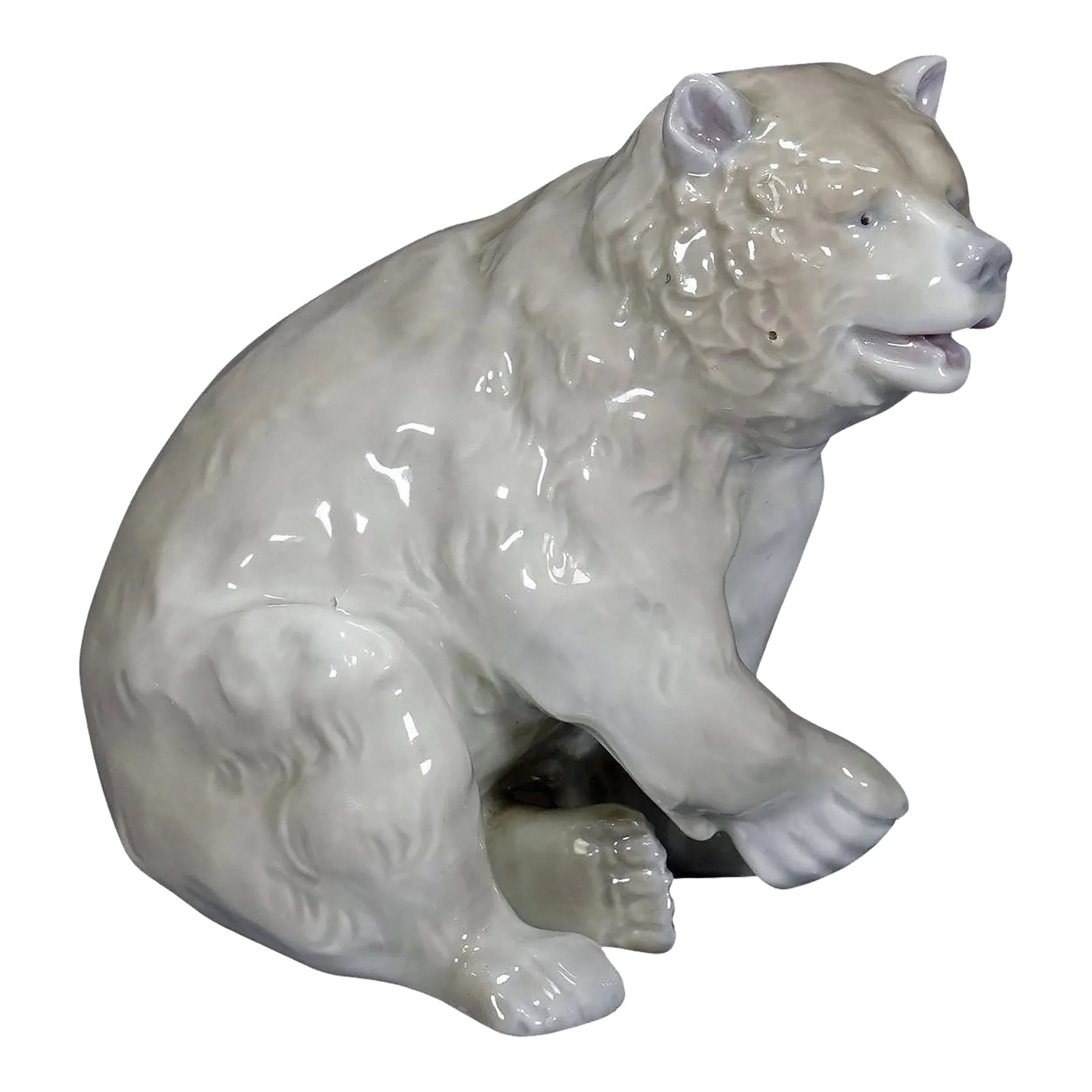 Vintage Porcelain Bear Statue, Germany, ca 1950s: Vintage Porcelain Bear Statue, Germany, ca 1950s An old porcelain bear statue, decorated with polychrome colors. Made in Germany ca. 1950s. Illegible maker's signature on the base. artfour is an