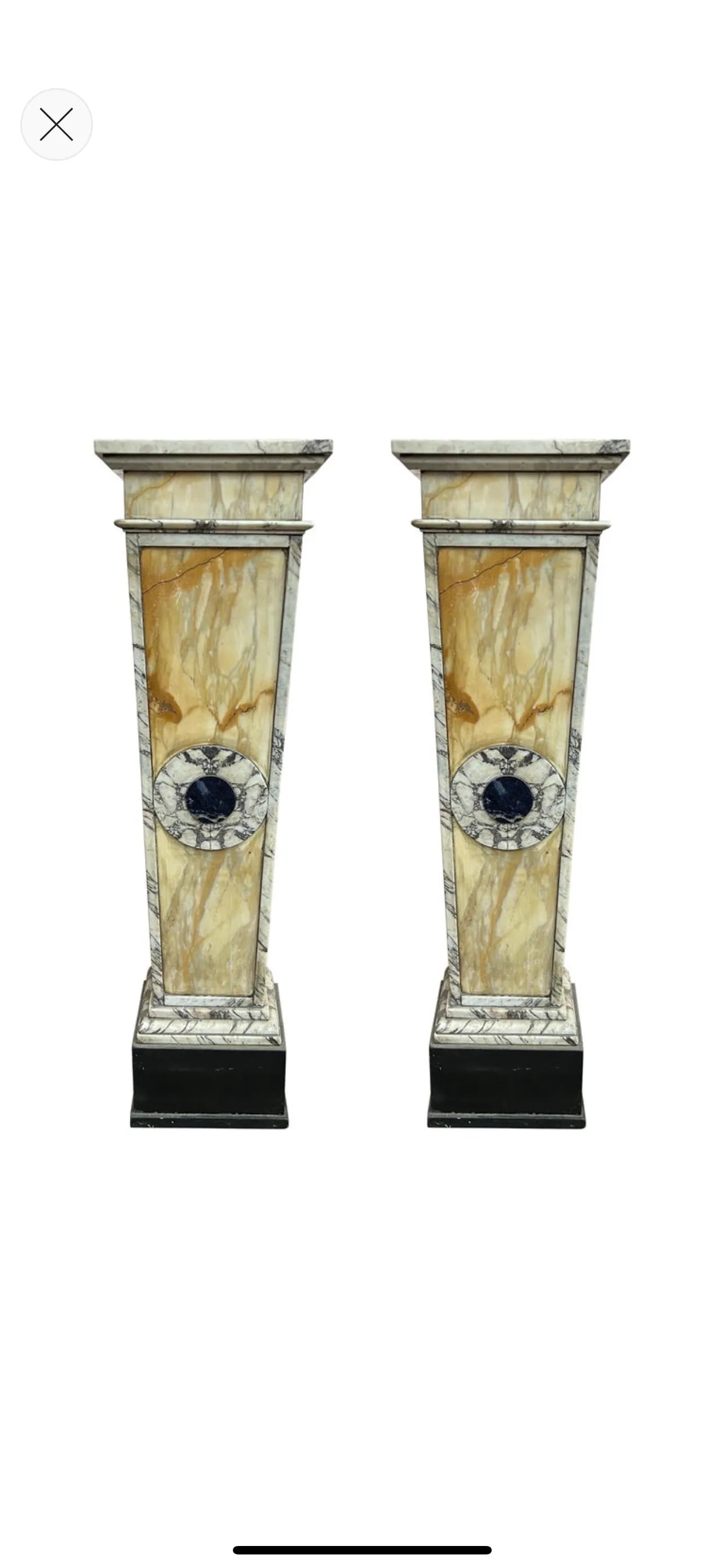 Pair of 1920s French Art Deco Marble Pedestals - 12