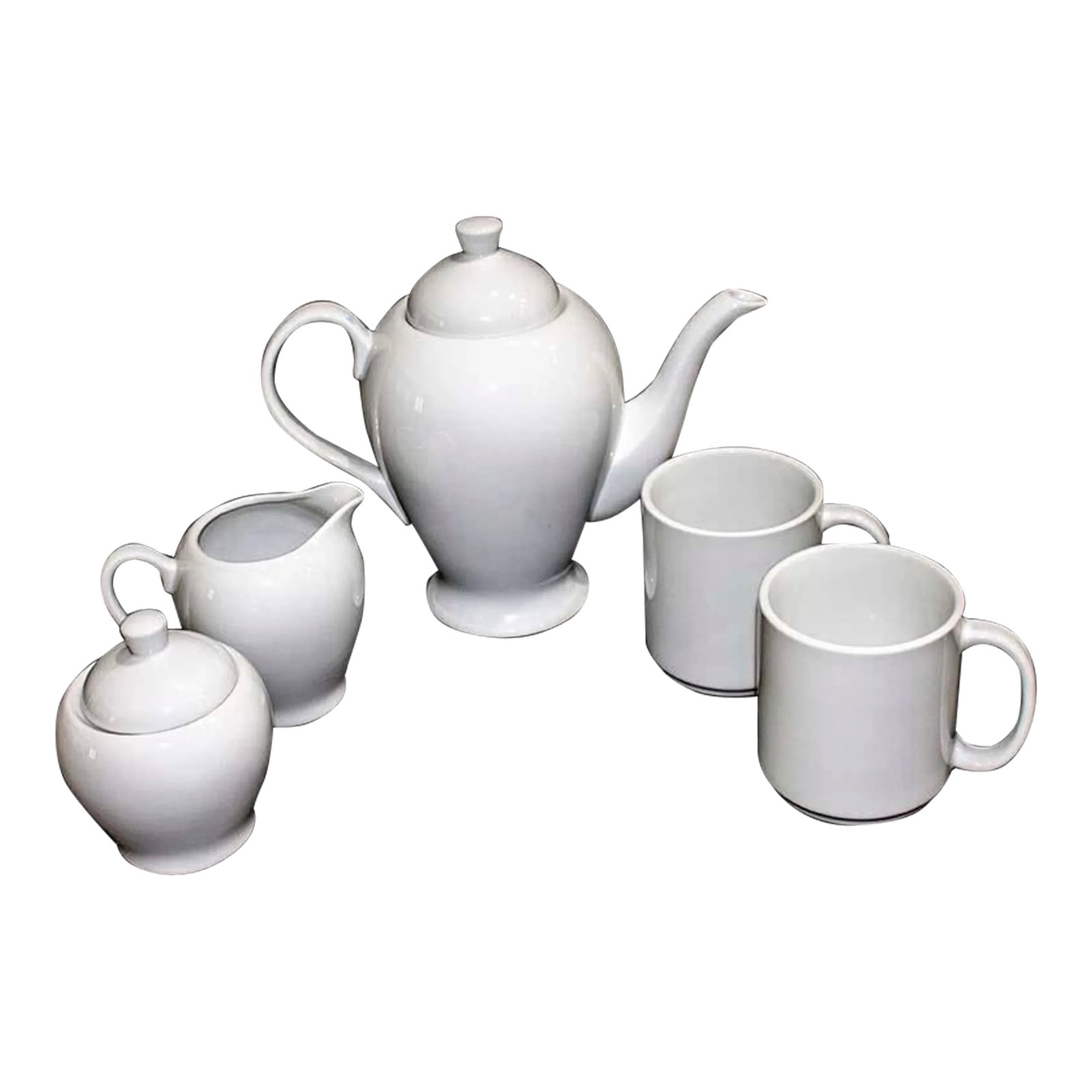 Williams-Sonoma White Porcelain Coffee Service - Pot Mugs Creamer Sugar (1 of 4)