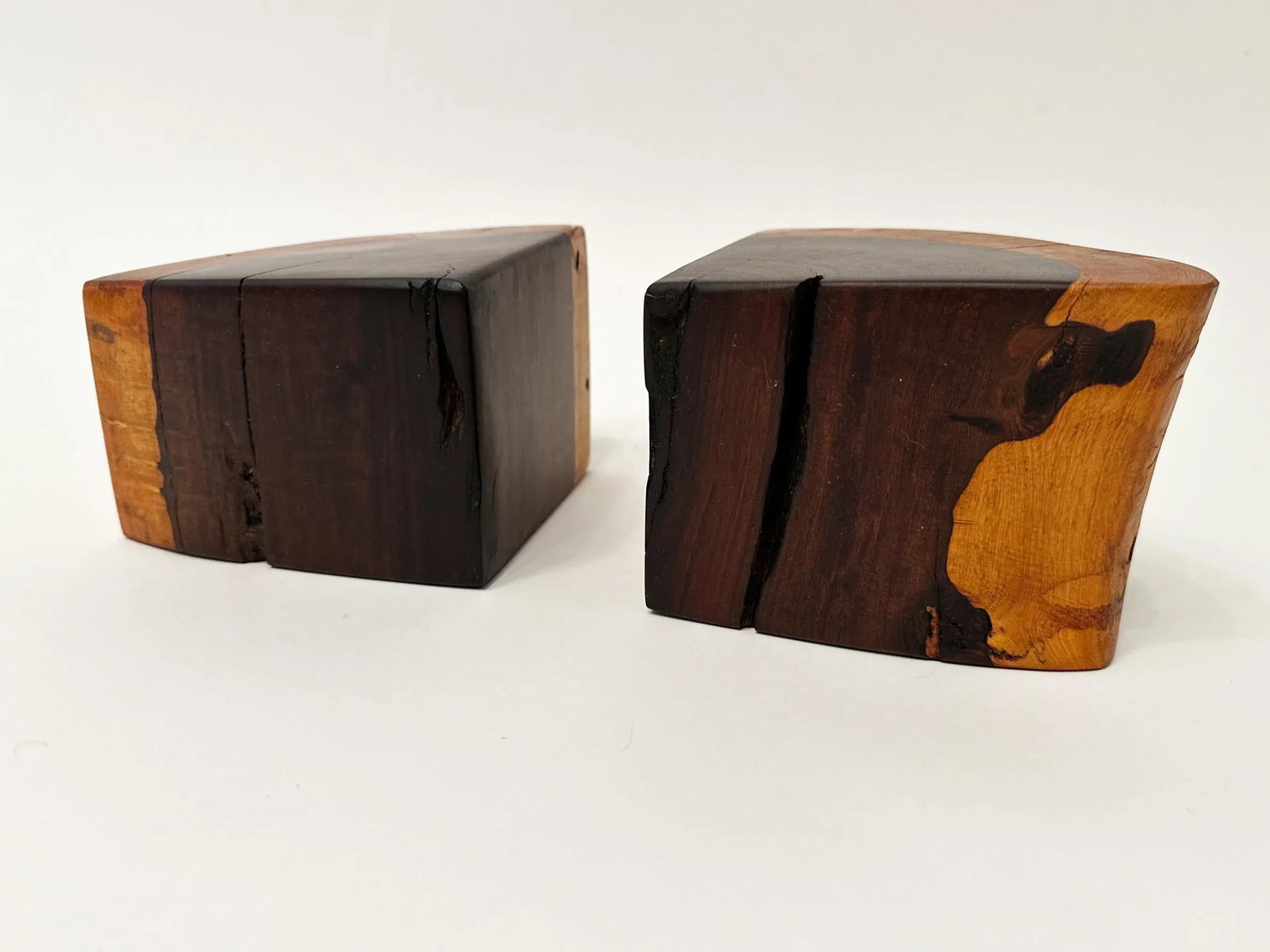 Mid-Century Vintage Wood Bookends - Set of 2 - 3