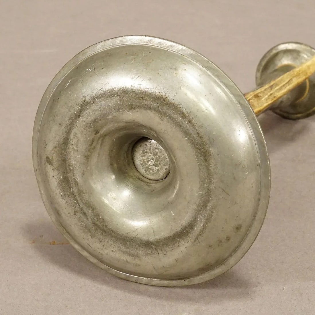 Black Forest Candle Holder With Pewter Base and Spout, Germany Ca. 1860s - 5