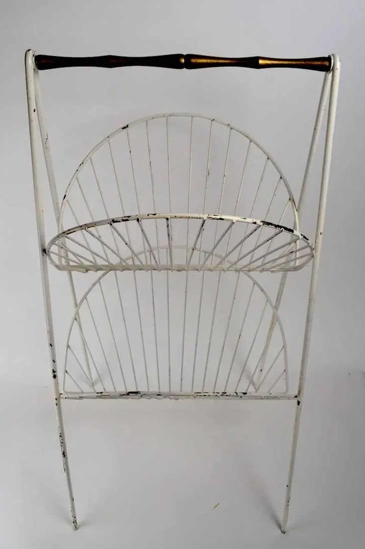 Iron and Brass Catch All Shelf Magazine Rack - 7