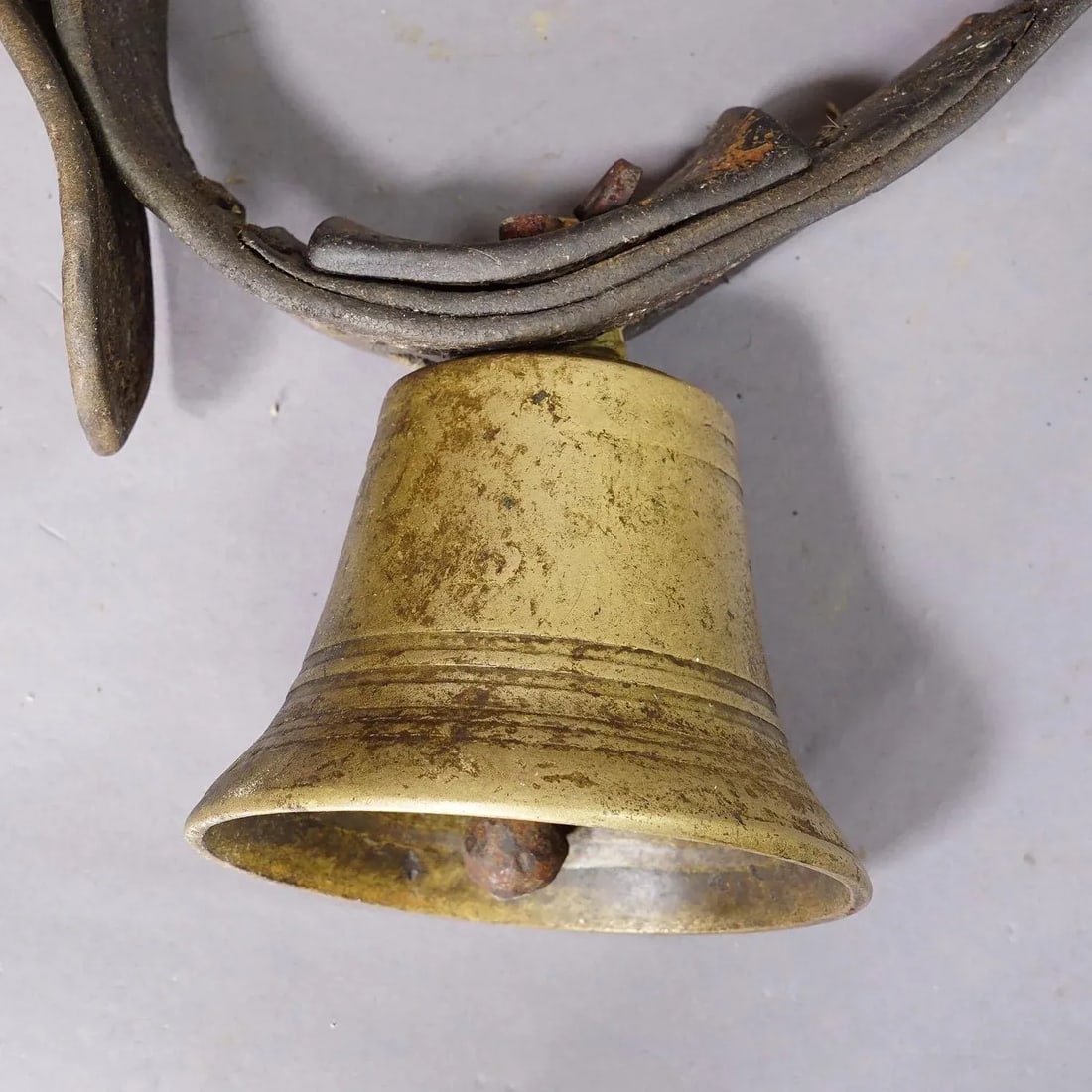 Antique Swiss Casted Bronze Cattle Bell Ca. 1900s - 3