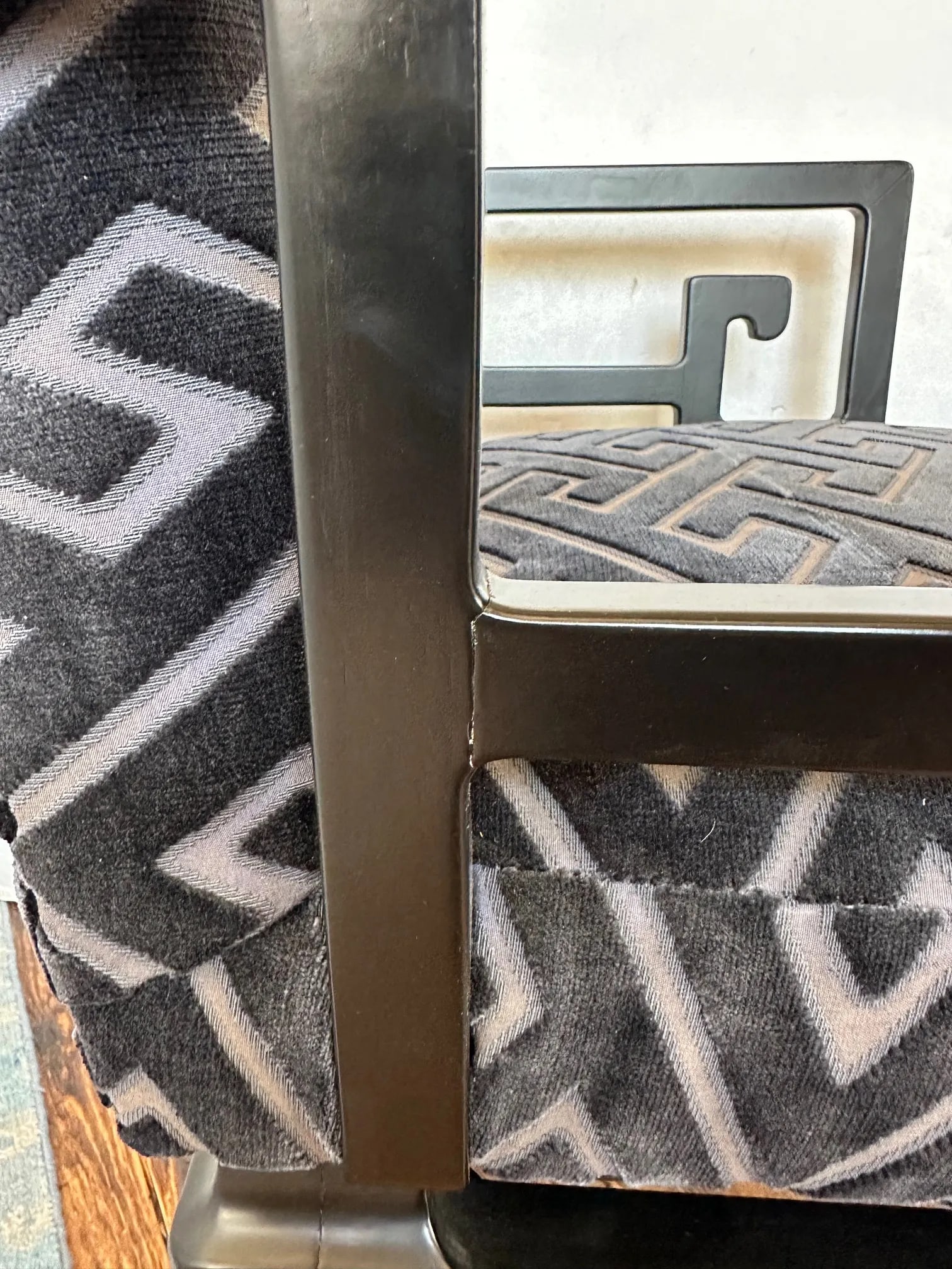 Mid Century Modern Michael Taylor for Baker Chevron Arm Chairs -A Pair - 5