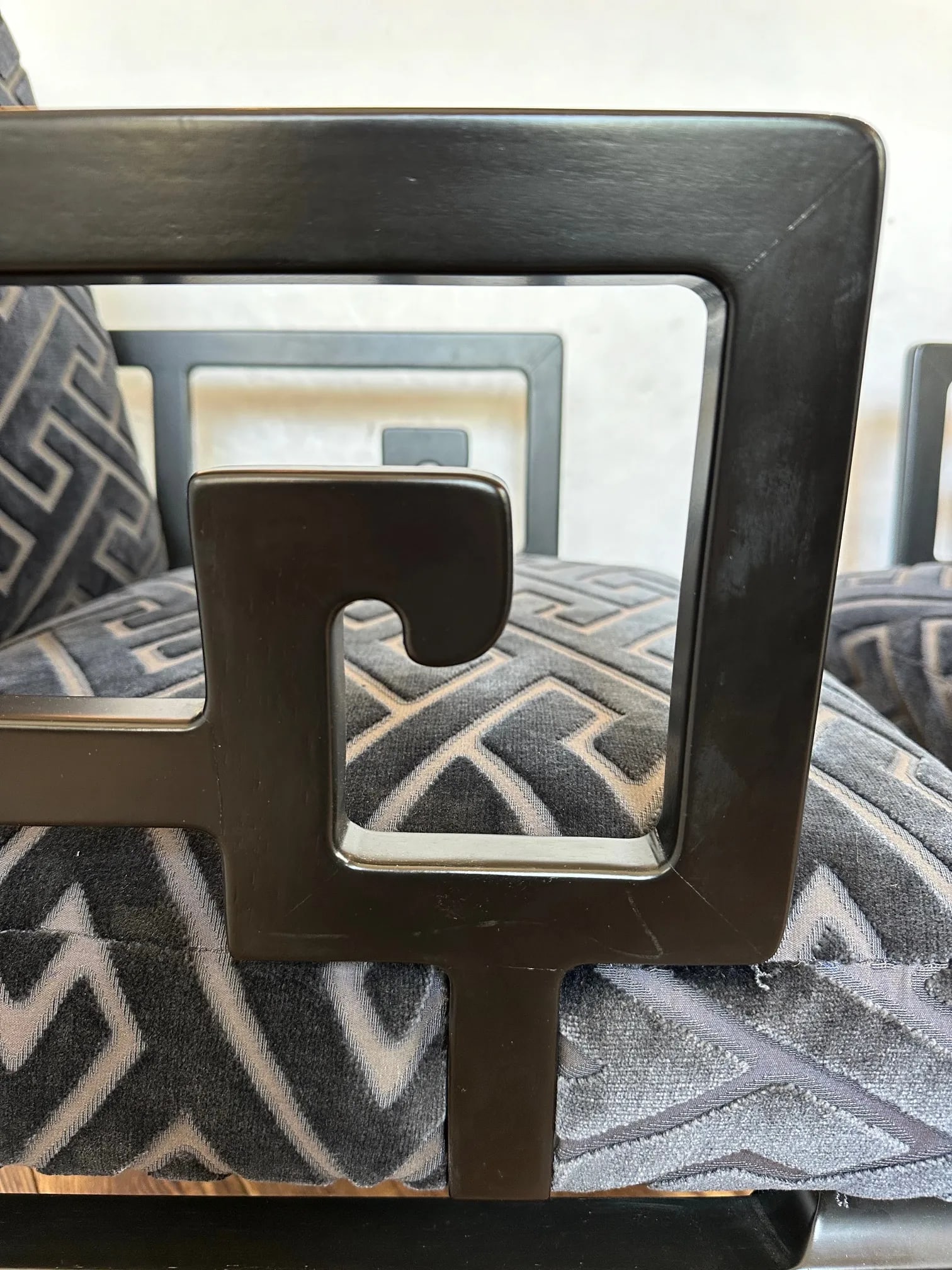 Mid Century Modern Michael Taylor for Baker Chevron Arm Chairs -A Pair - 6