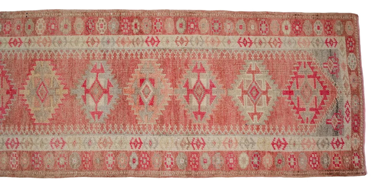 1970s Turkish Hand-Knotted Runner Rug - 2"²7"³ × 13"² - 10