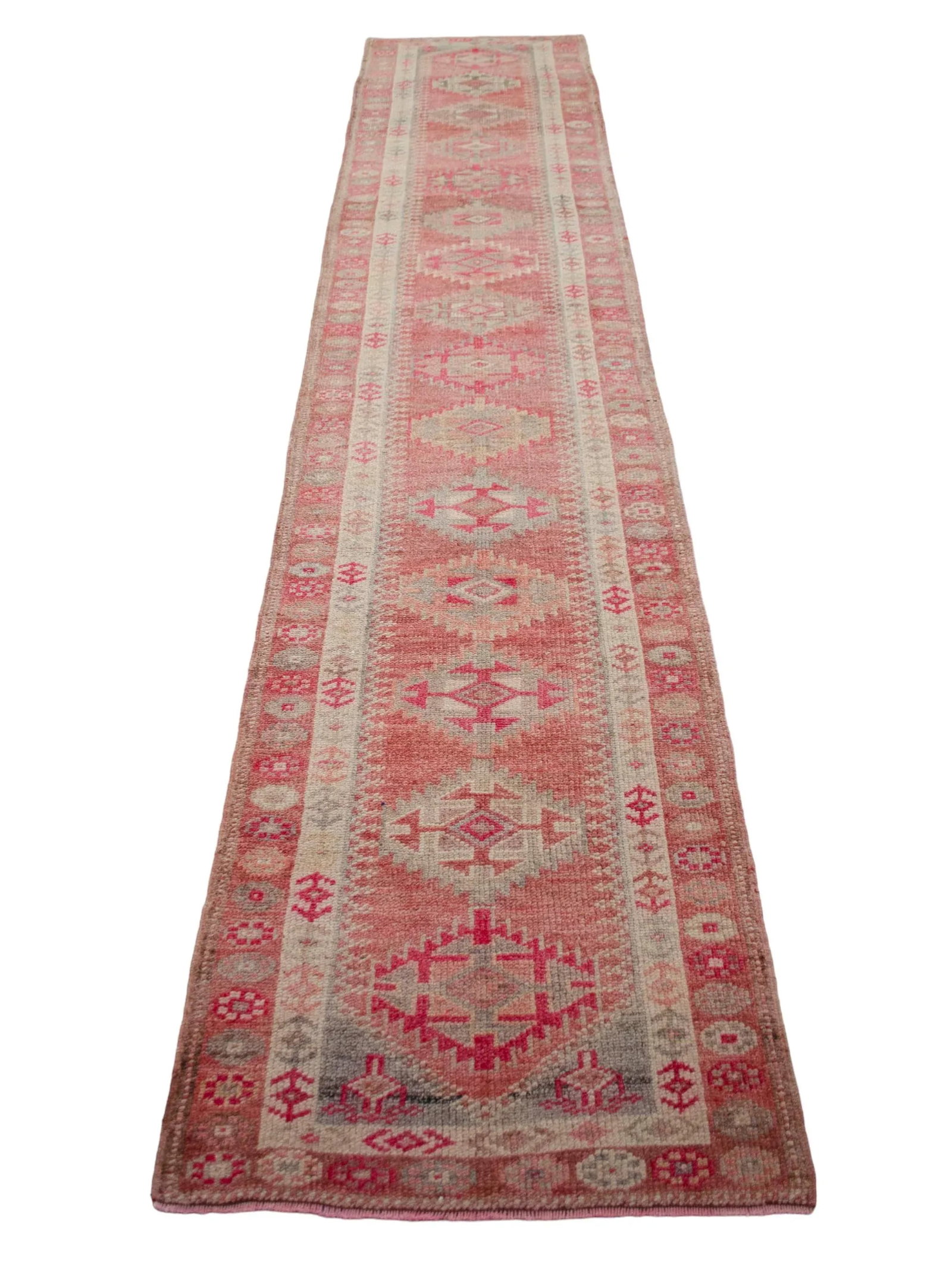 1970s Turkish Hand-Knotted Runner Rug - 2"²7"³ × 13"² - 6