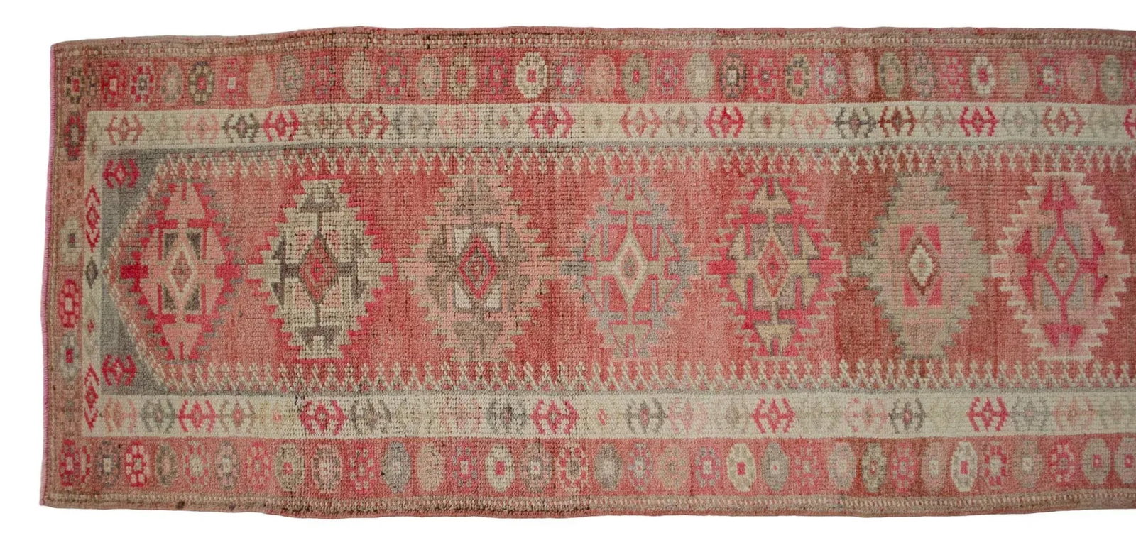 1970s Turkish Hand-Knotted Runner Rug - 2"²7"³ × 13"² - 9