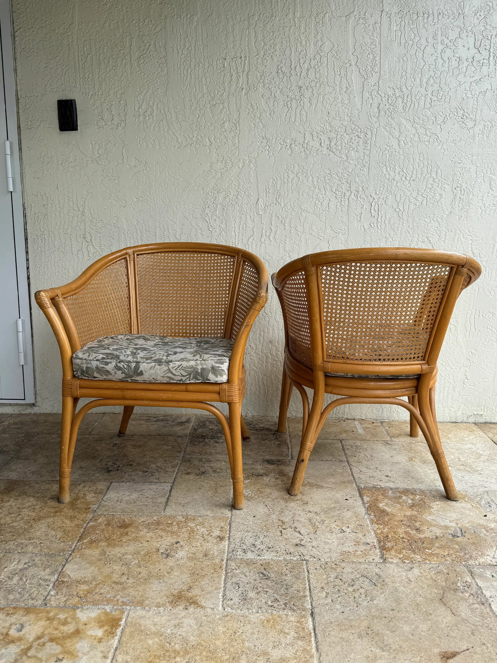 Vintage McGuire Style Rattan Cane Barrel Armchairs - Set of 2 - 11