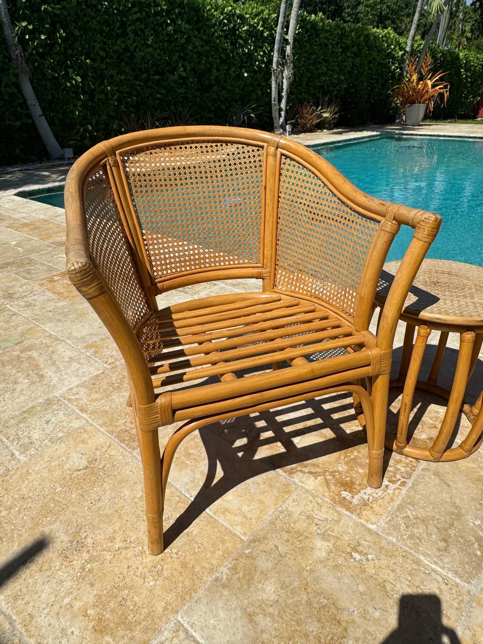 Vintage McGuire Style Rattan Cane Barrel Armchairs - Set of 2 - 3