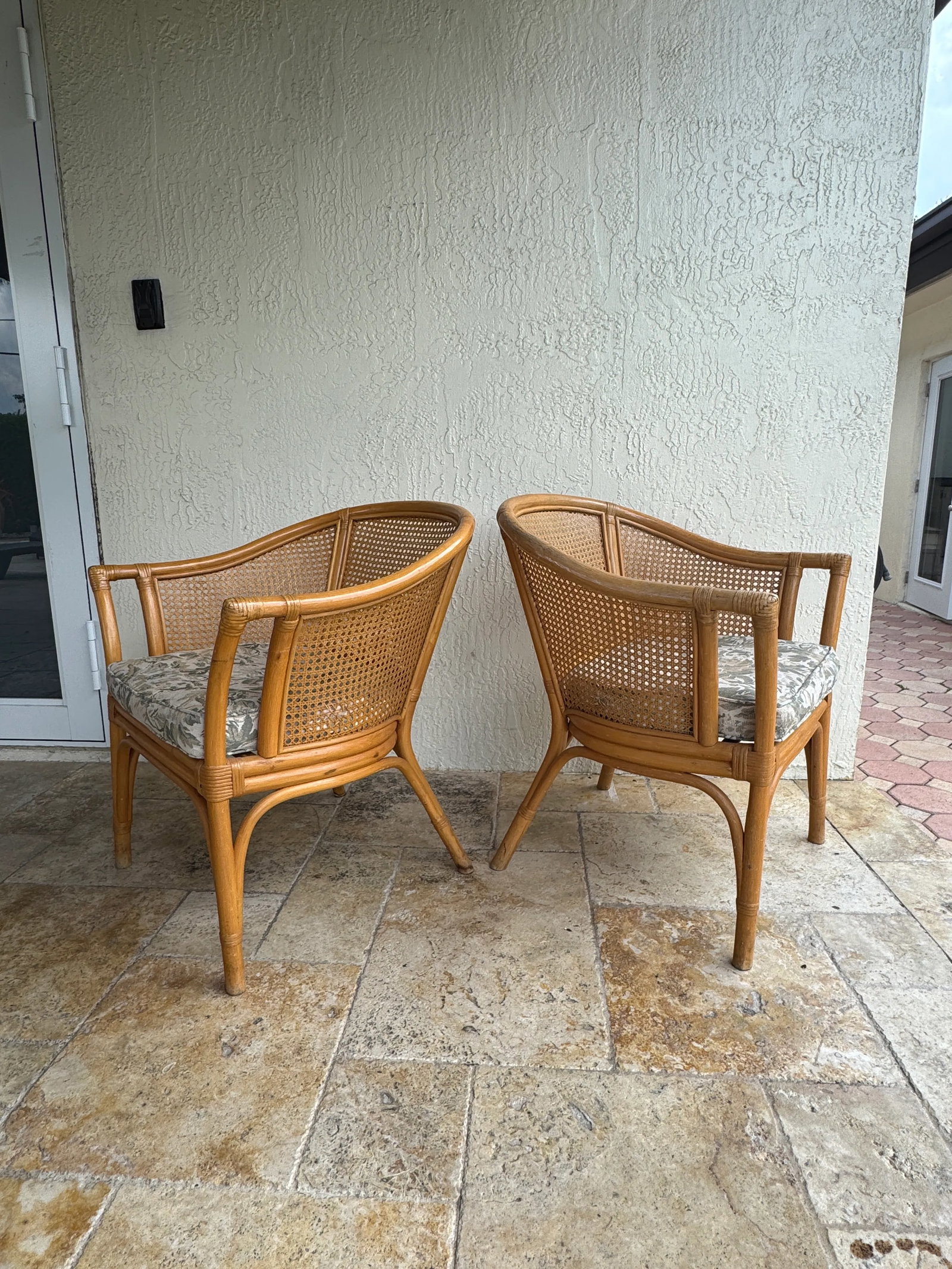 Vintage McGuire Style Rattan Cane Barrel Armchairs - Set of 2 - 9