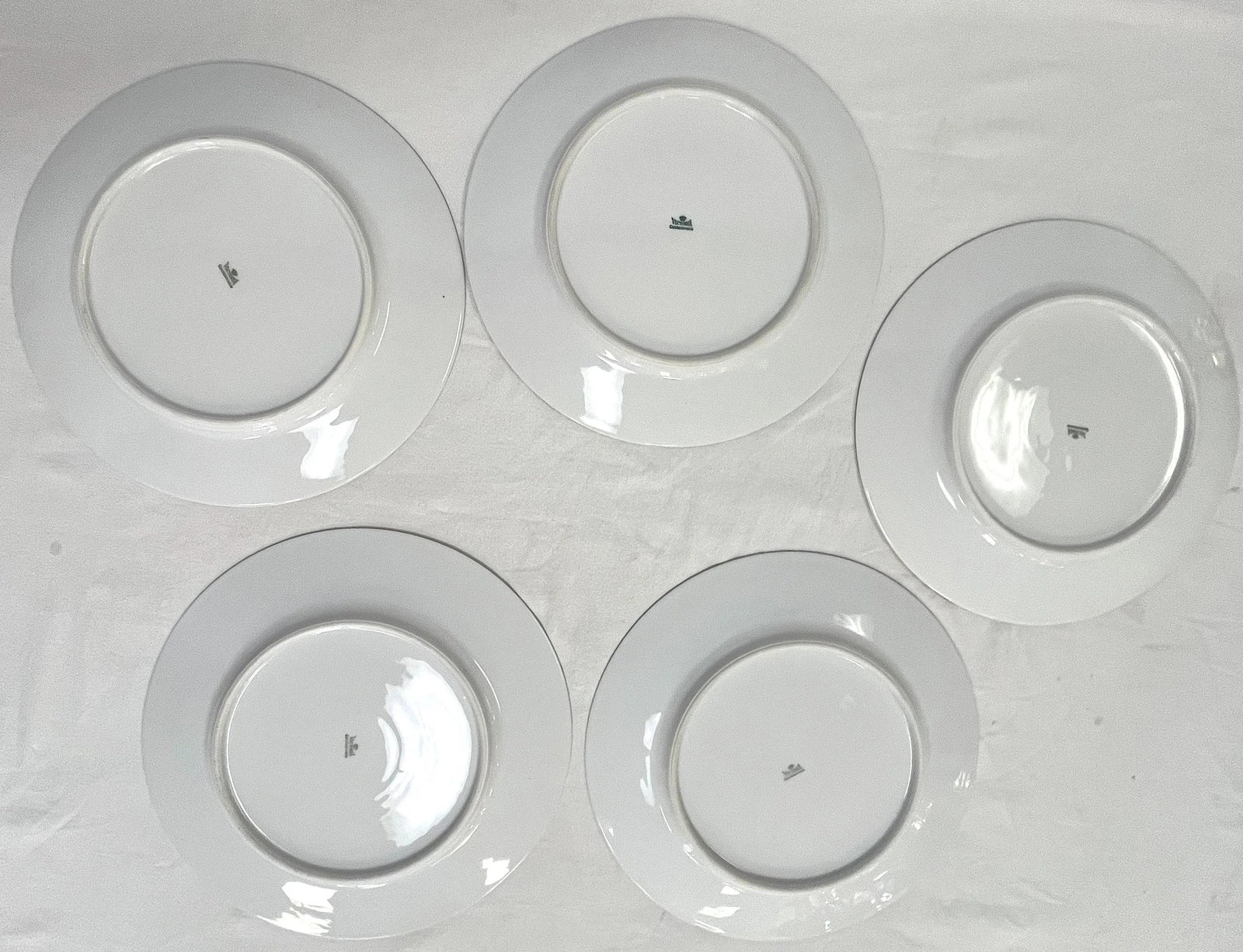 Vintage Victoria Czechoslovakia Floral Design Porcelain Dinner Plates- Set of 5 - 11