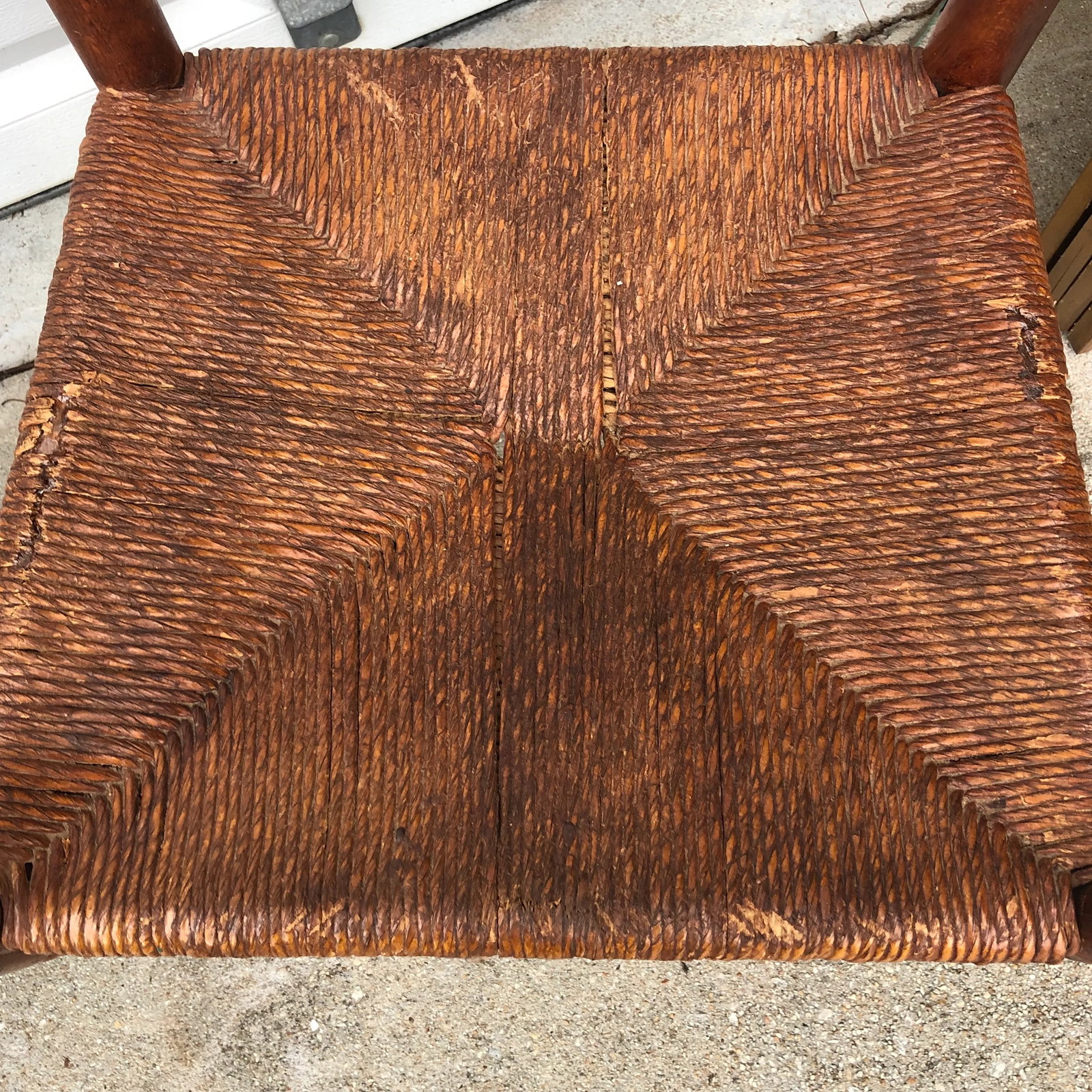 1970s Vintage Italian Rush Seating Caned Farm Chairs - 6
