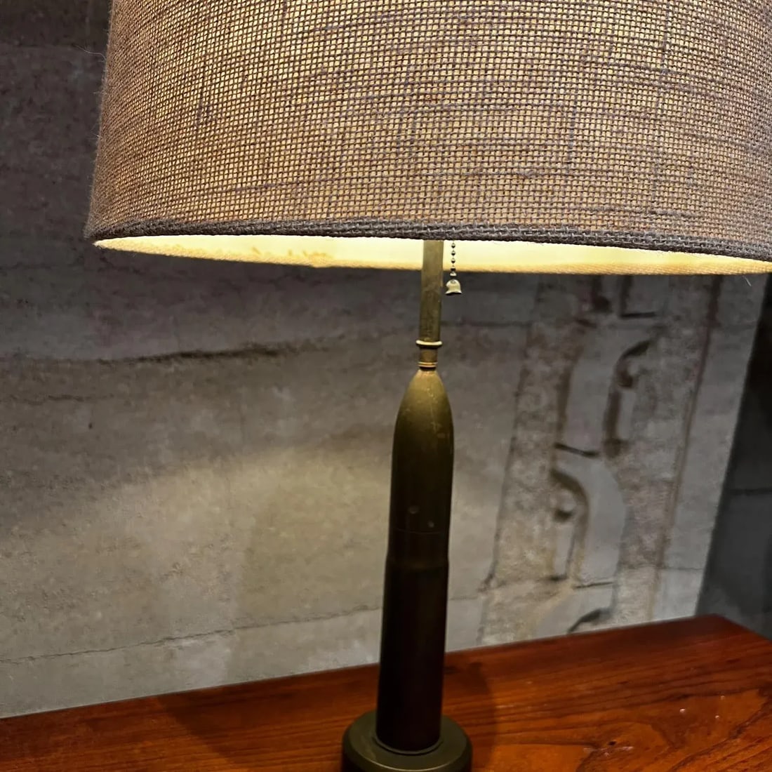 Mid-Century Modern Patinated Bronze Bullet Table Lamp, 1960s Design - 8