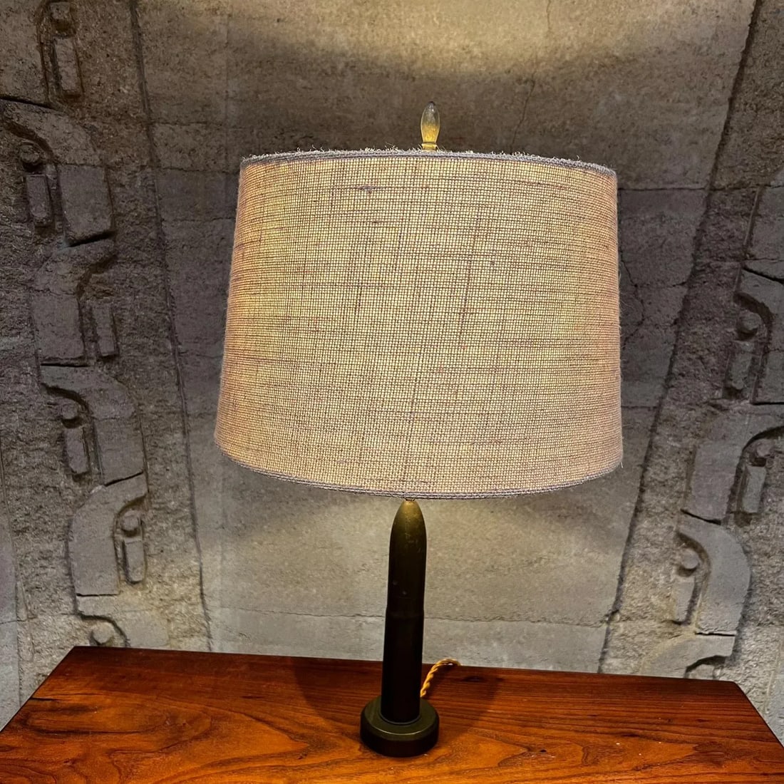 Mid-Century Modern Patinated Bronze Bullet Table Lamp, 1960s Design - 9