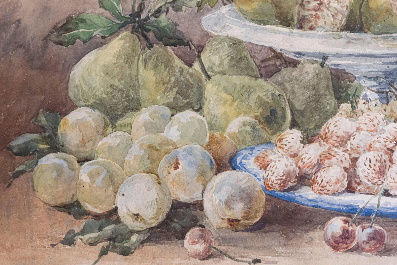 French Framed 19th Century Watercolor Depicting Fruits, Signed E Calmant - 6