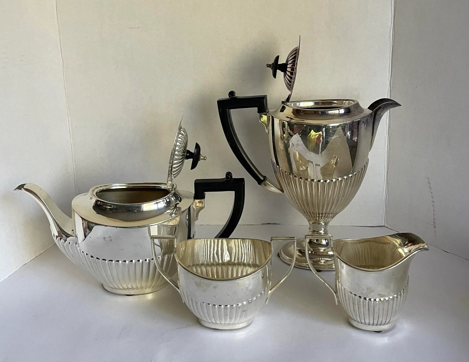 1920's Art Deco English Elkington & Co. Silver Plated Tea Service Set - 10
