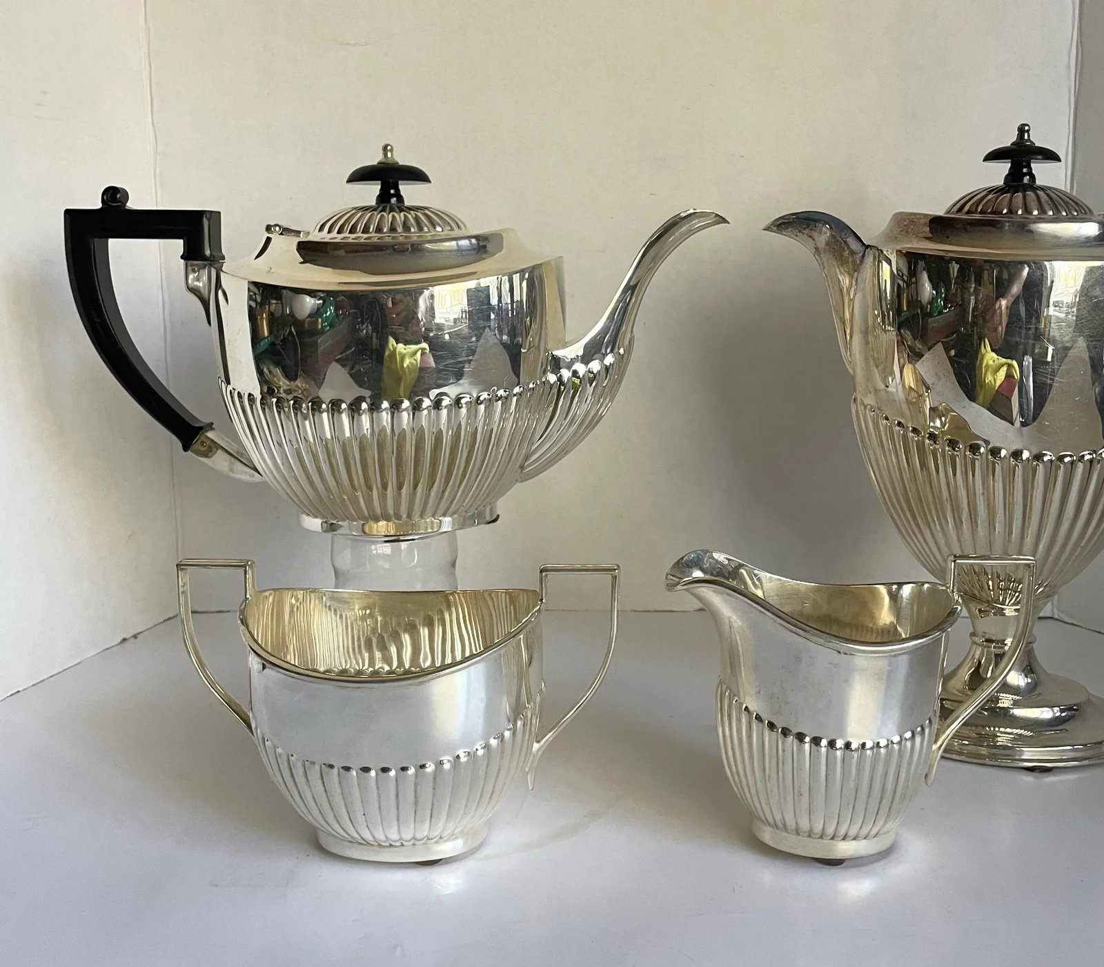 1920's Art Deco English Elkington & Co. Silver Plated Tea Service Set - 2