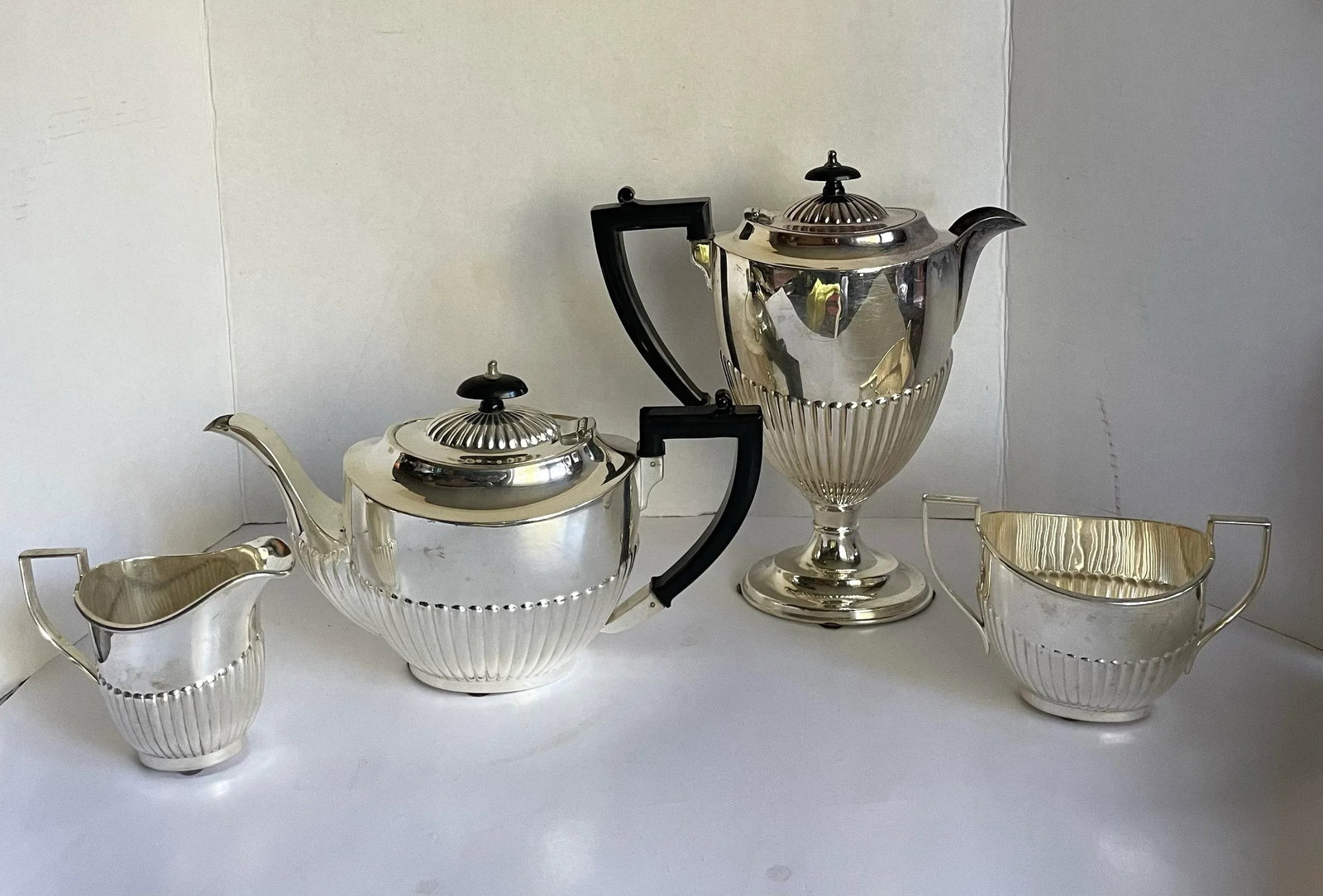 1920's Art Deco English Elkington & Co. Silver Plated Tea Service Set - 8