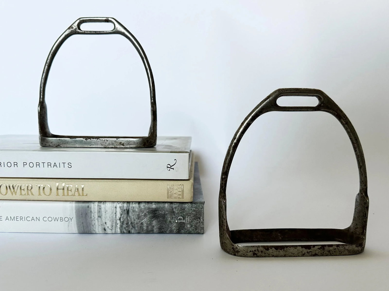 1918 Antique Us Cavalry Horse Saddle Stirrups, Set of 2 - 9