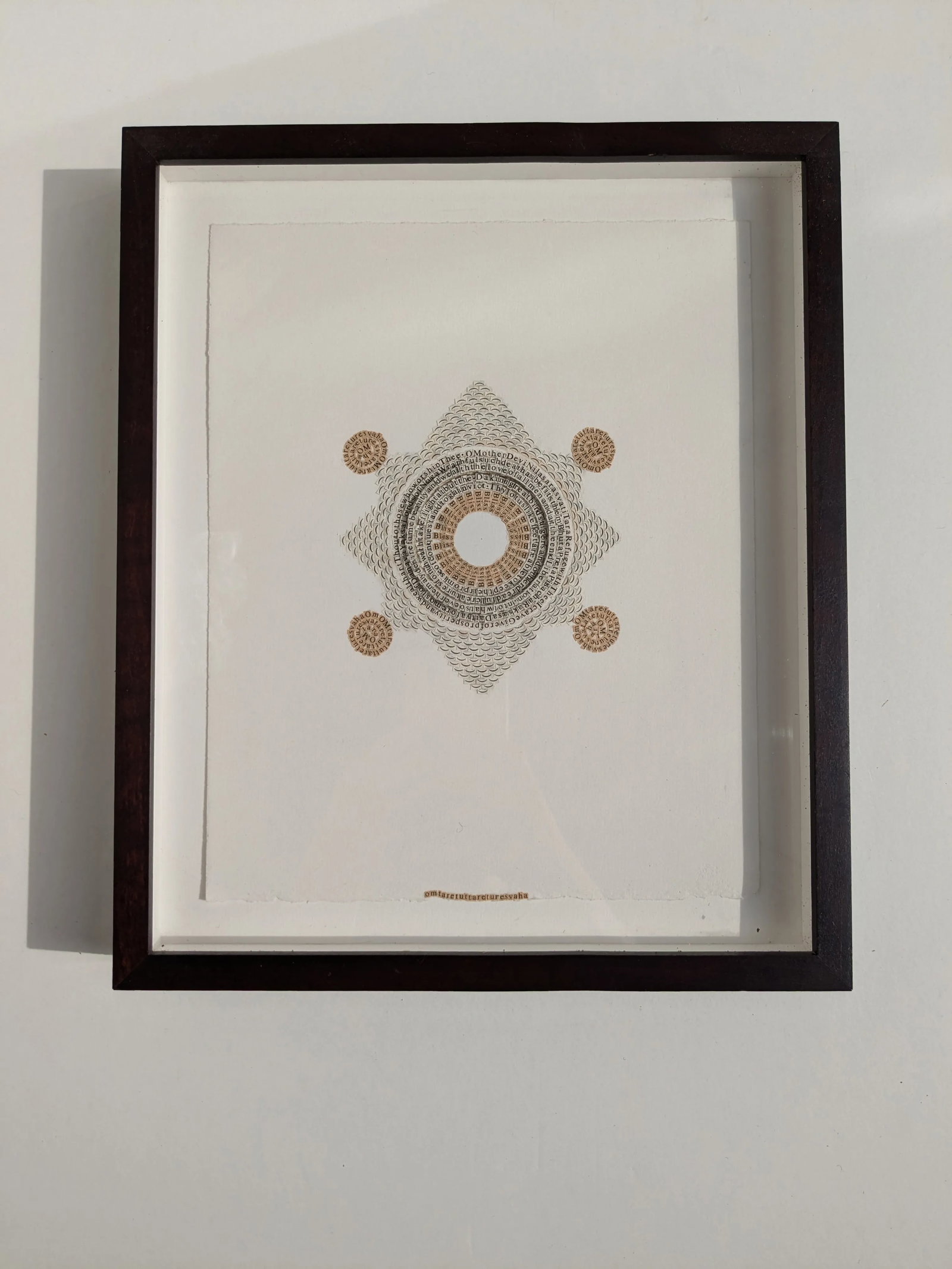 Hymn to Tara by Meg Hitchcock – Framed Collage of Sacred Texts - 2