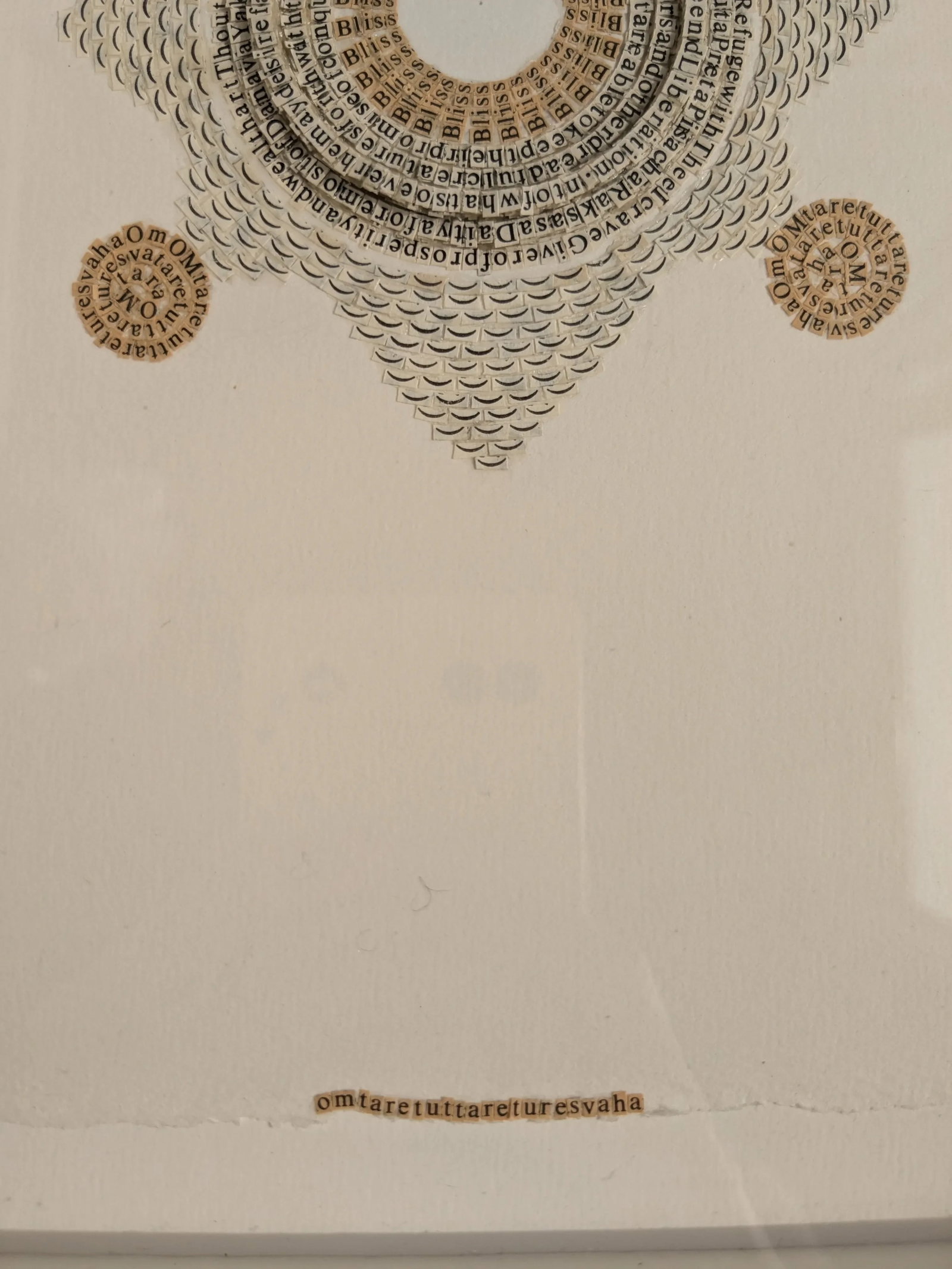 Hymn to Tara by Meg Hitchcock – Framed Collage of Sacred Texts - 3
