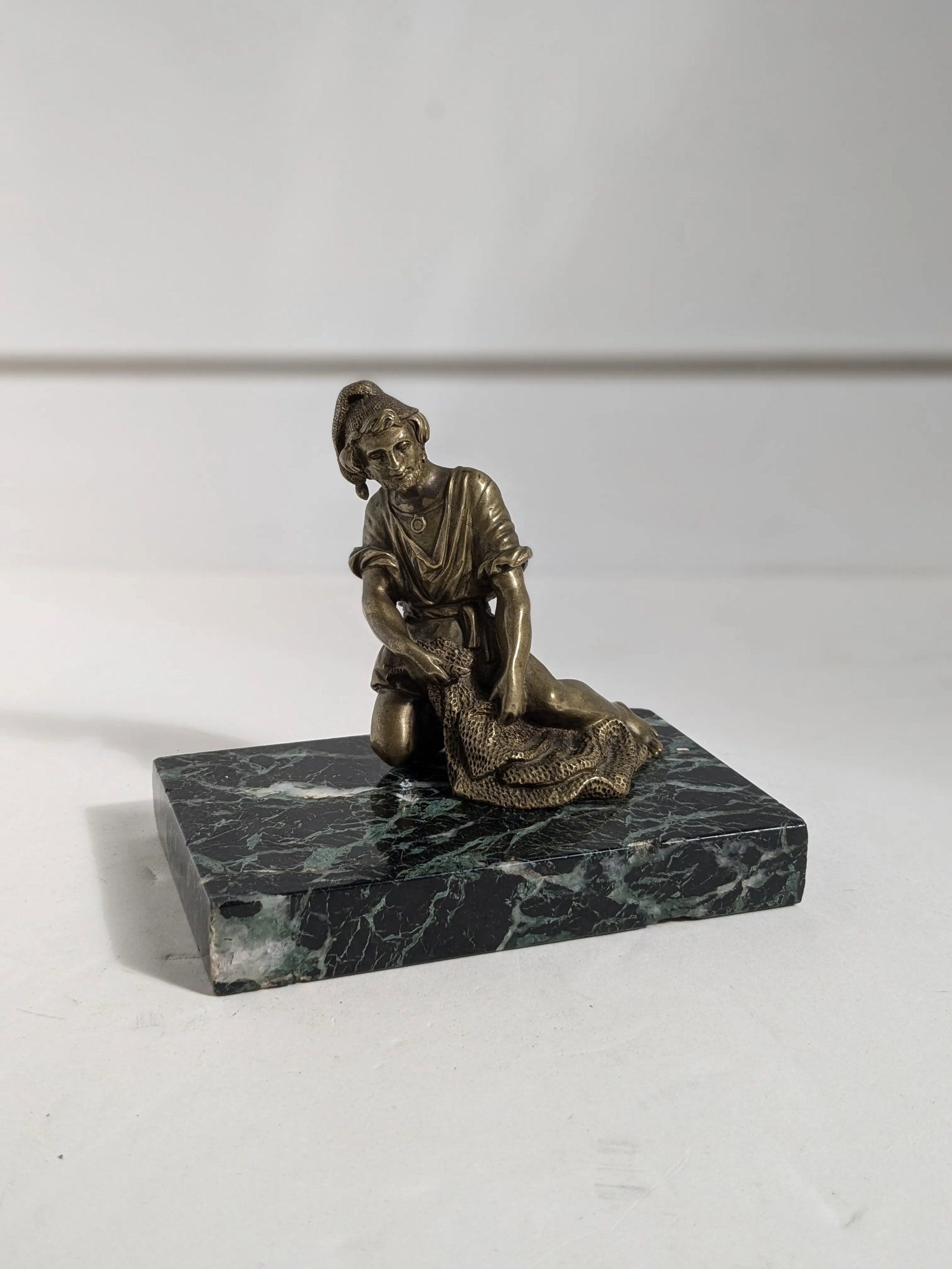 Antique Bronze French Magician Sculpture on Base - 5