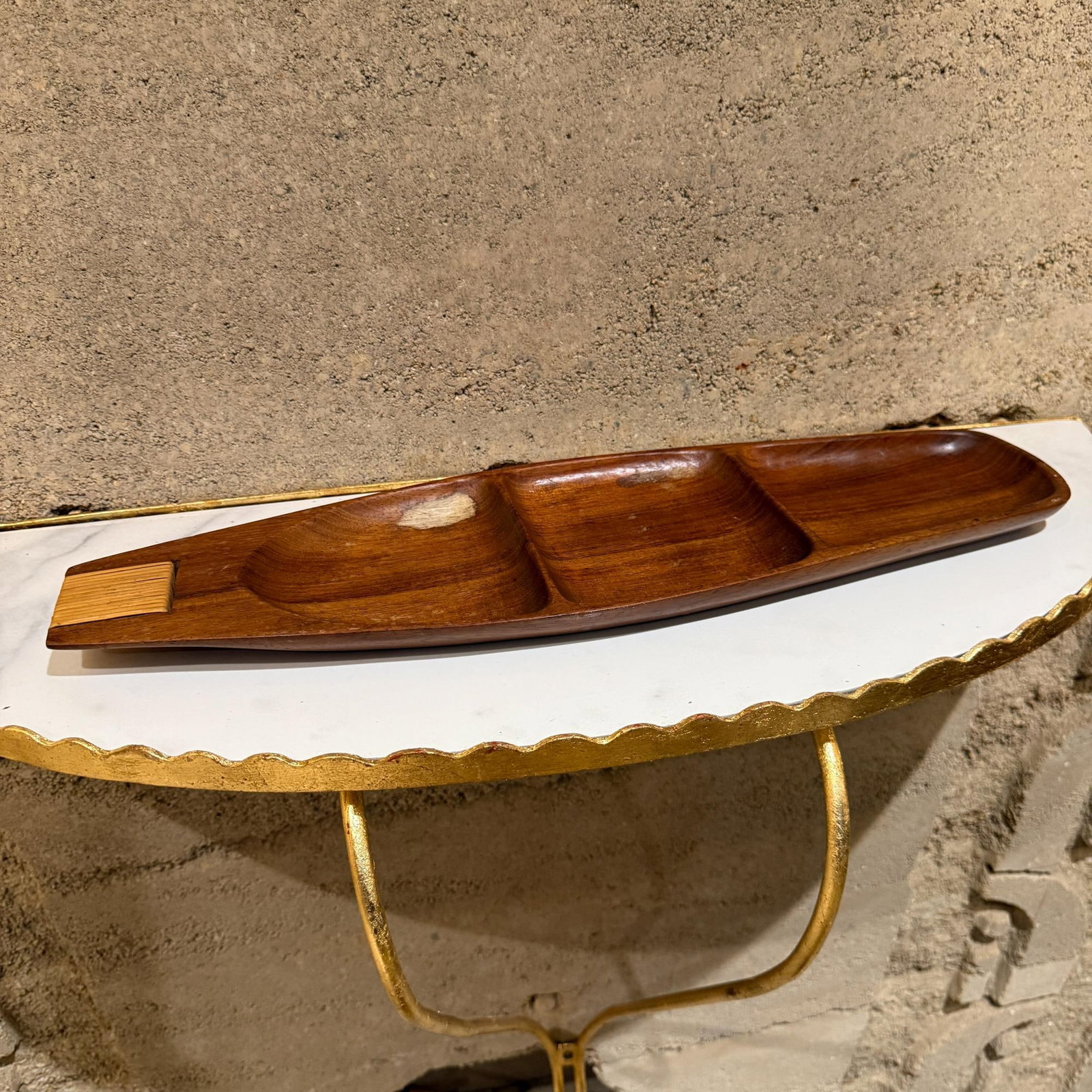 Mid-Century Modern Arthur Umanoff for Raymor Sectioned Wood Serving Tray - 12