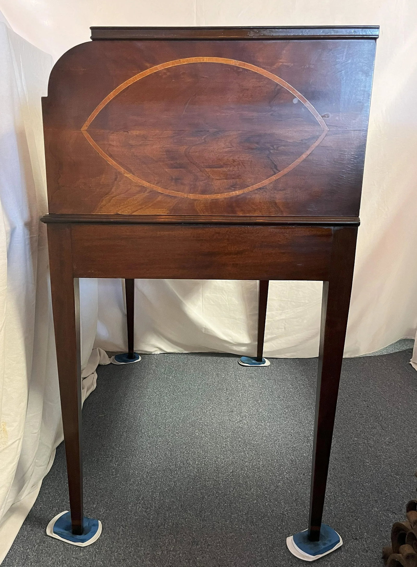Rare 1930's Numbered Charak Furniture Hepplewhite Revival Rolltop Desk - 5