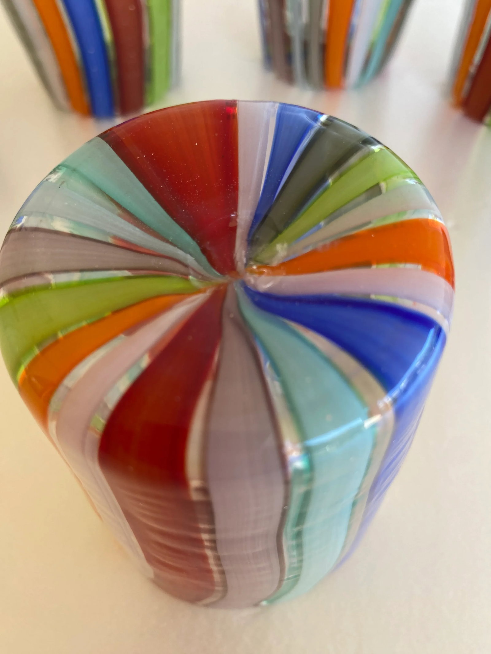 Set of 6 Contemporary Multicolored Murano Style Glasses - 4