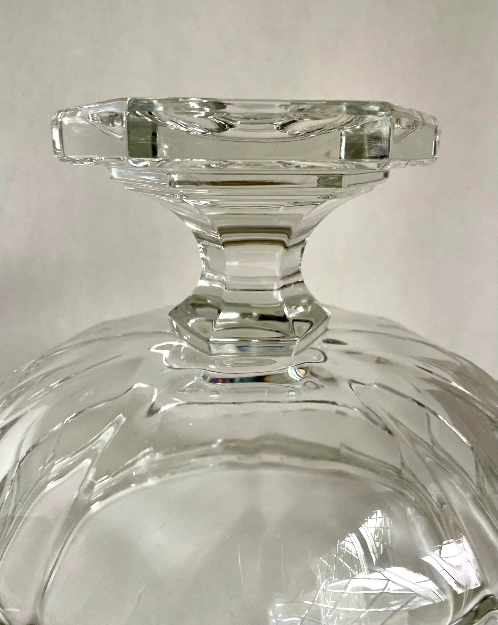 1950's Art Deco Crystal Pedestal Centerpiece Bowl - 10