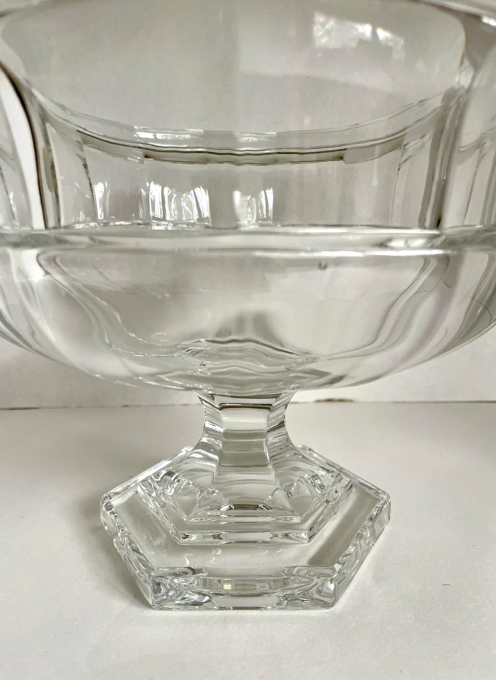 1950's Art Deco Crystal Pedestal Centerpiece Bowl - 2