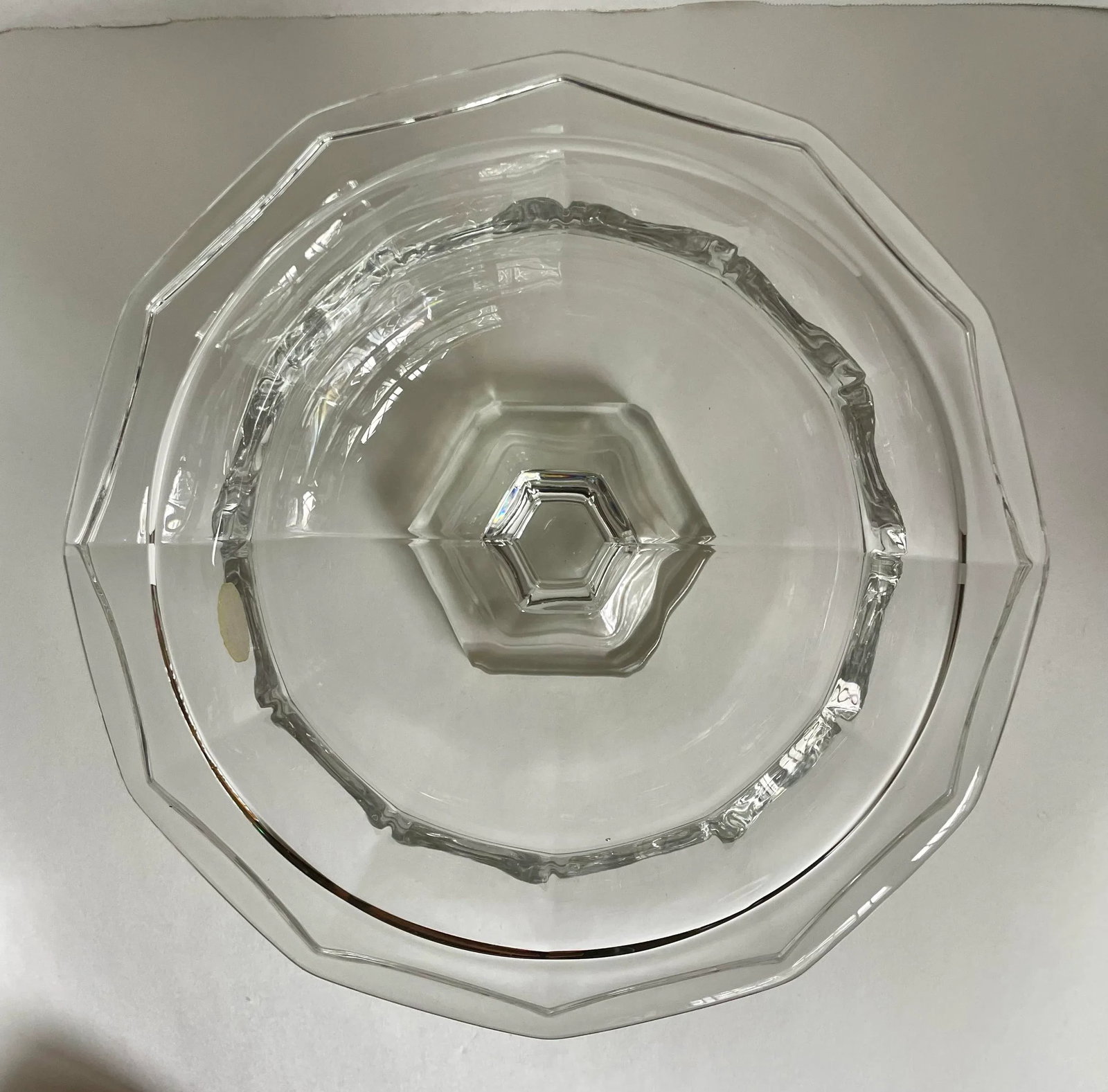 1950's Art Deco Crystal Pedestal Centerpiece Bowl - 3